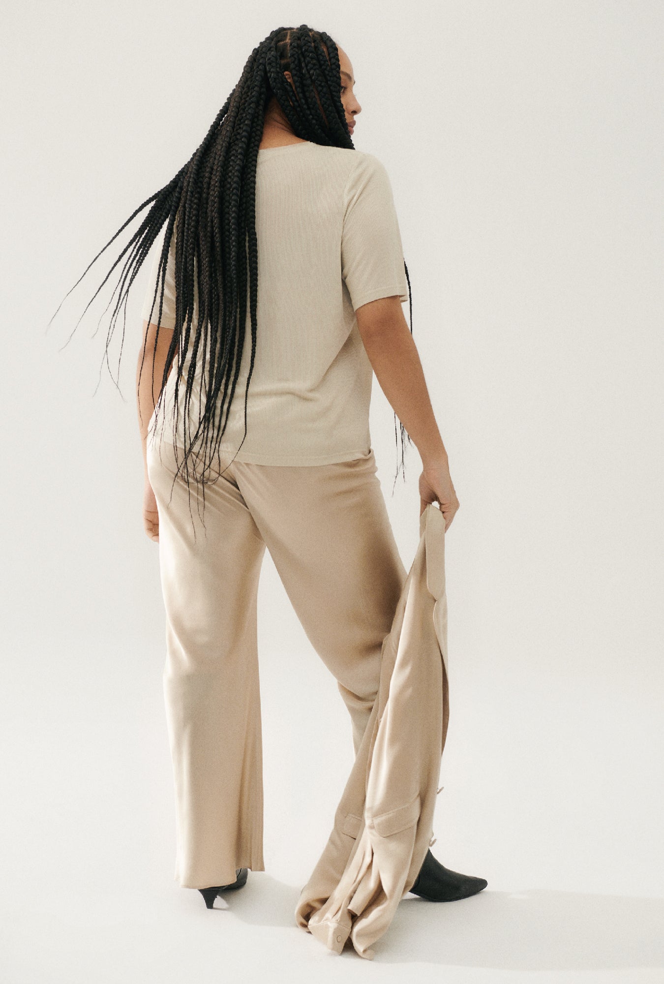 BIAS CUT PANTS HAZELNUT