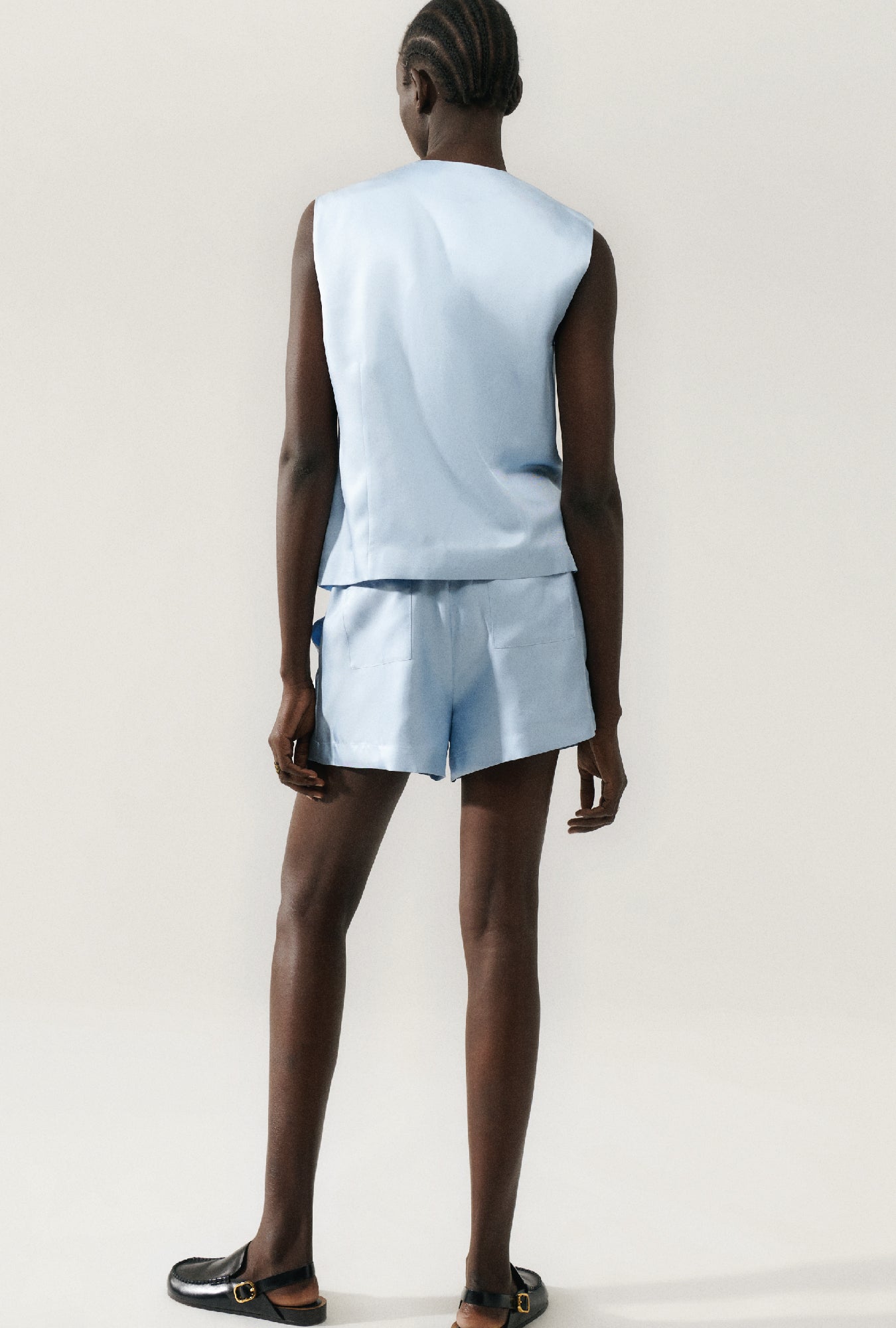 Twill Slouch Shorts Sky