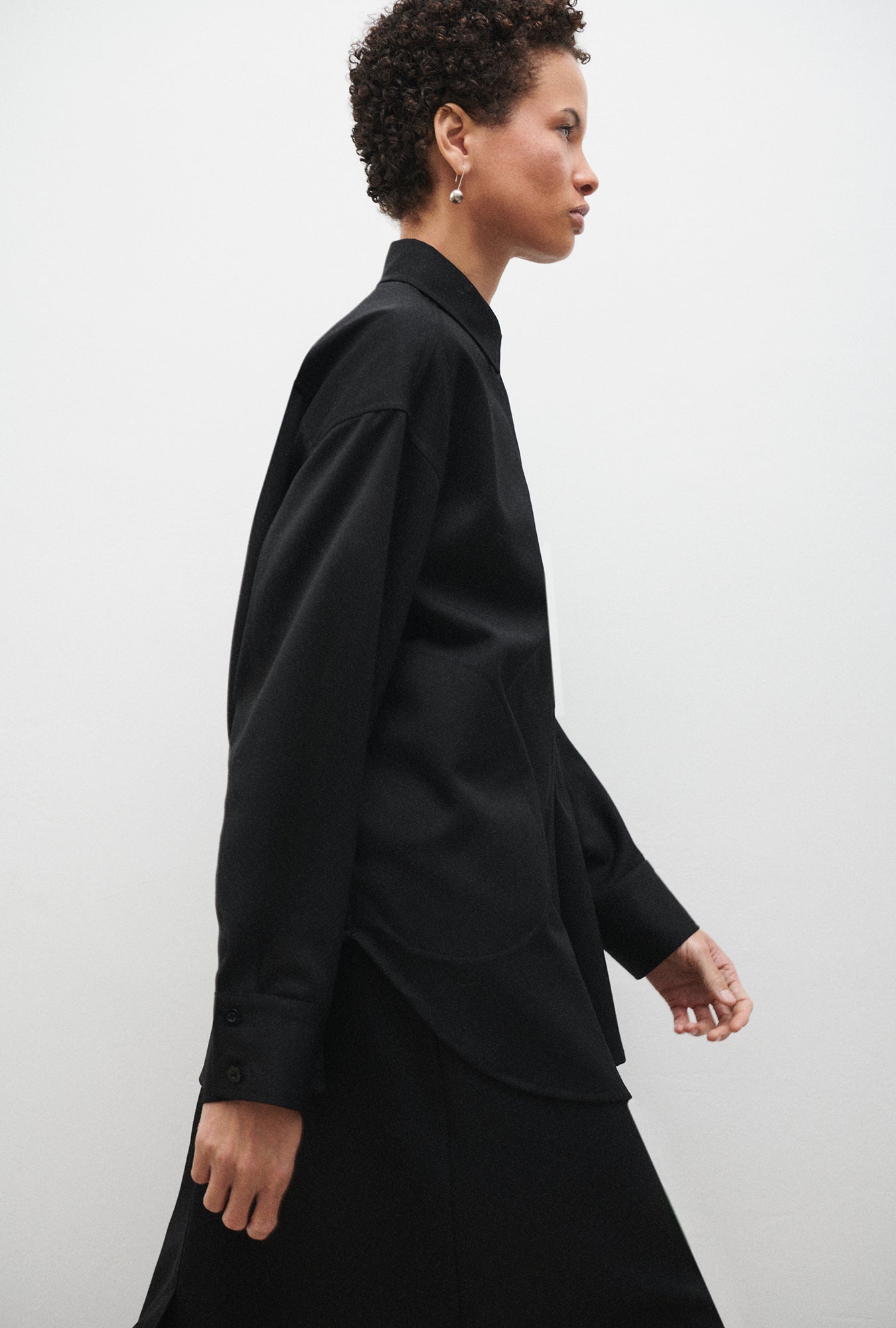 Wool Wrap Skirt Black