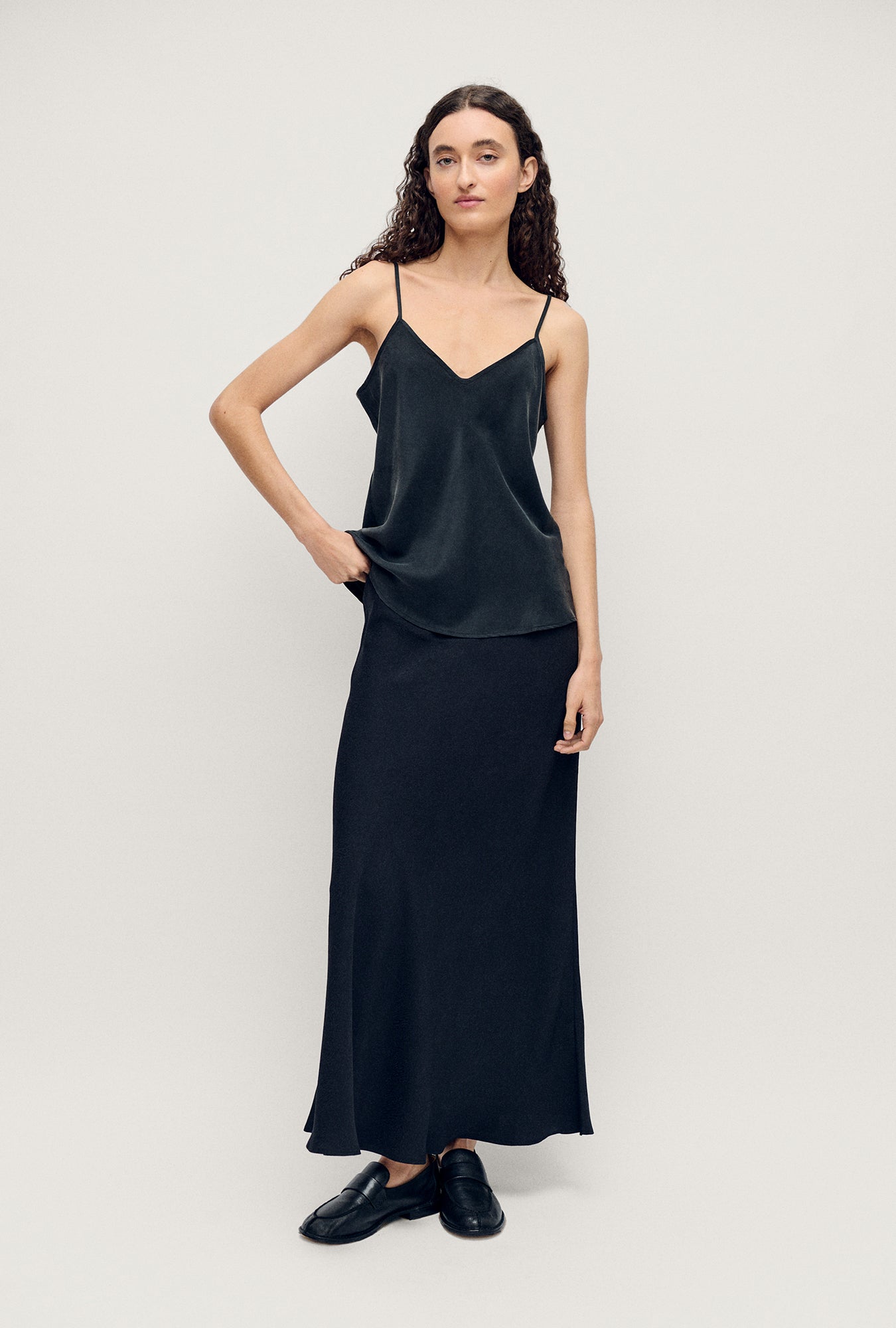 Long Bias Cut Skirt Coral Jacquard