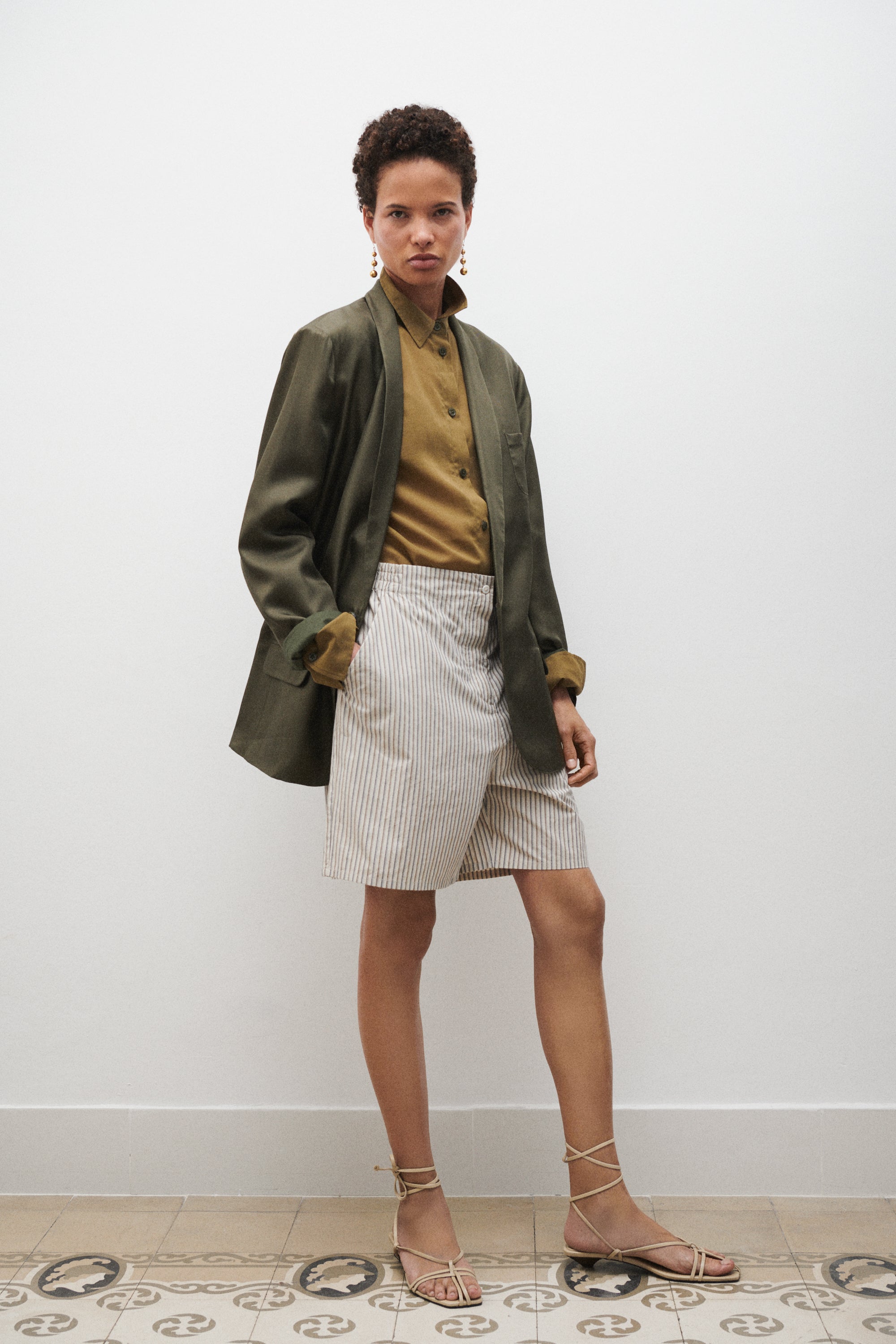 Cotton Boxers Slate Stripe