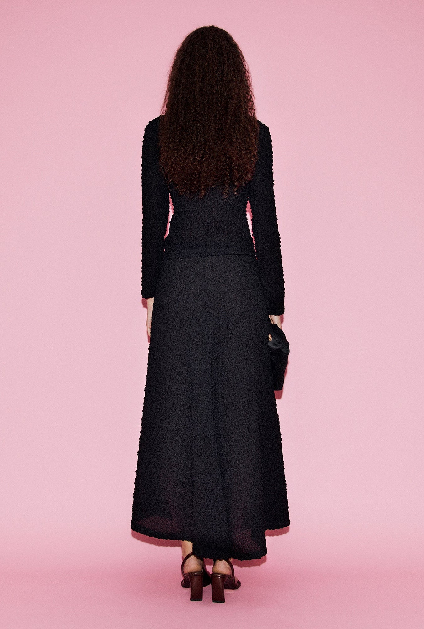 Pebble Long Sleeve Elena Top Black