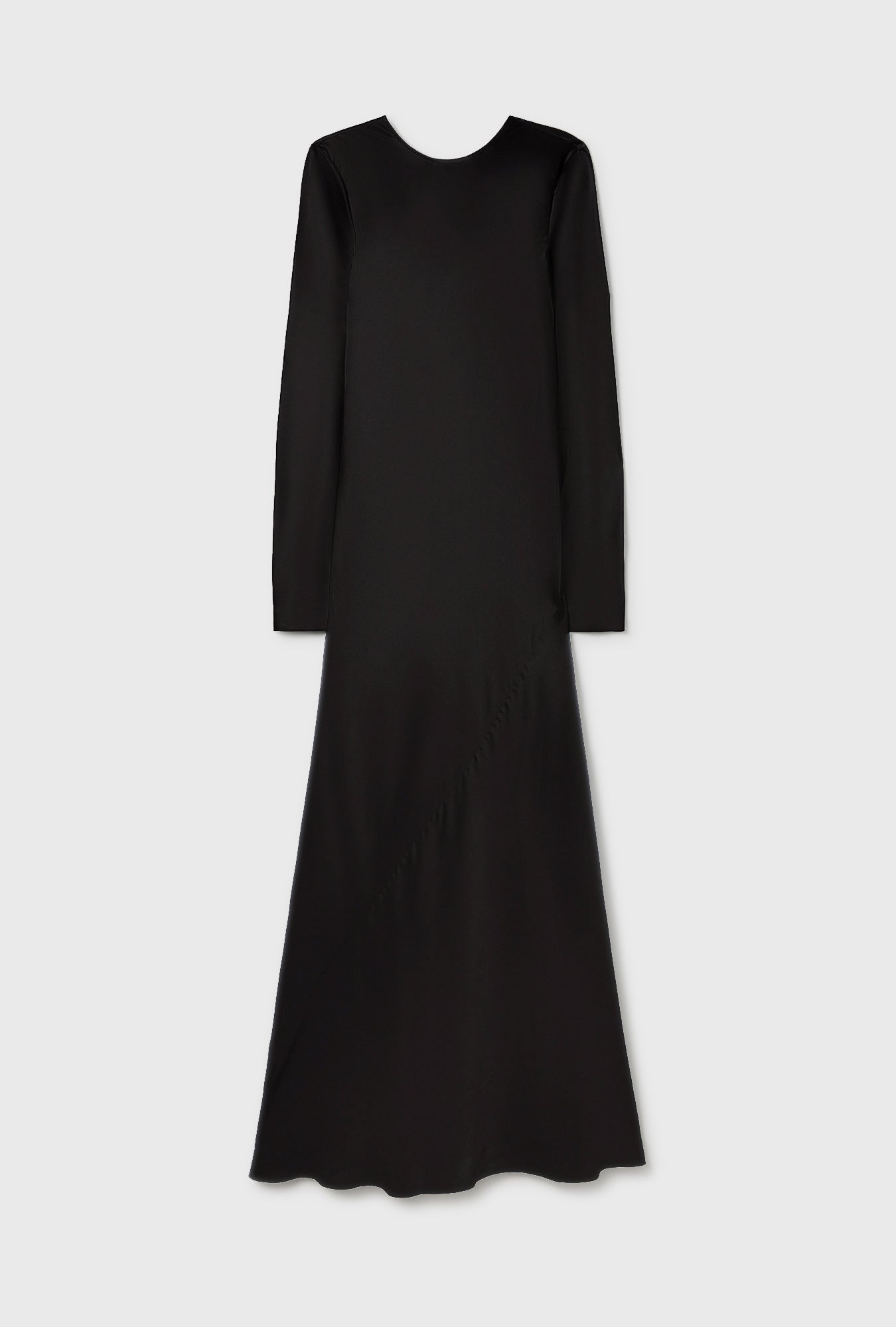 Full Sleeve Bias Dress Black Satin