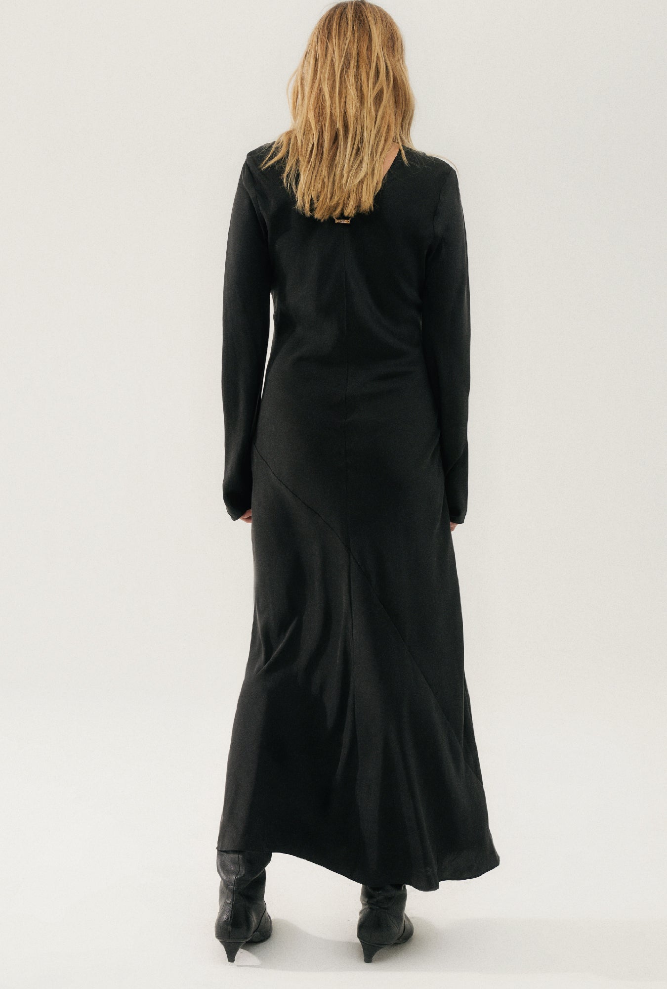 Full Sleeve Bias Dress Black