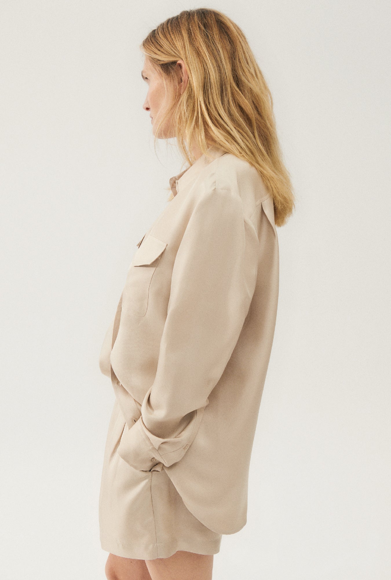 Twill Boyfriend Shirt Hazelnut