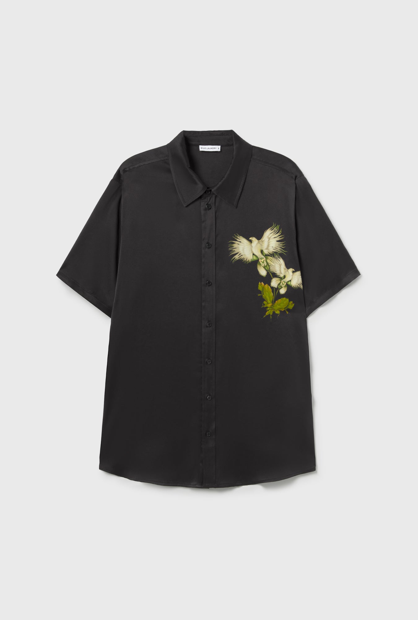 Short Sleeve Boyfriend Shirt Egret