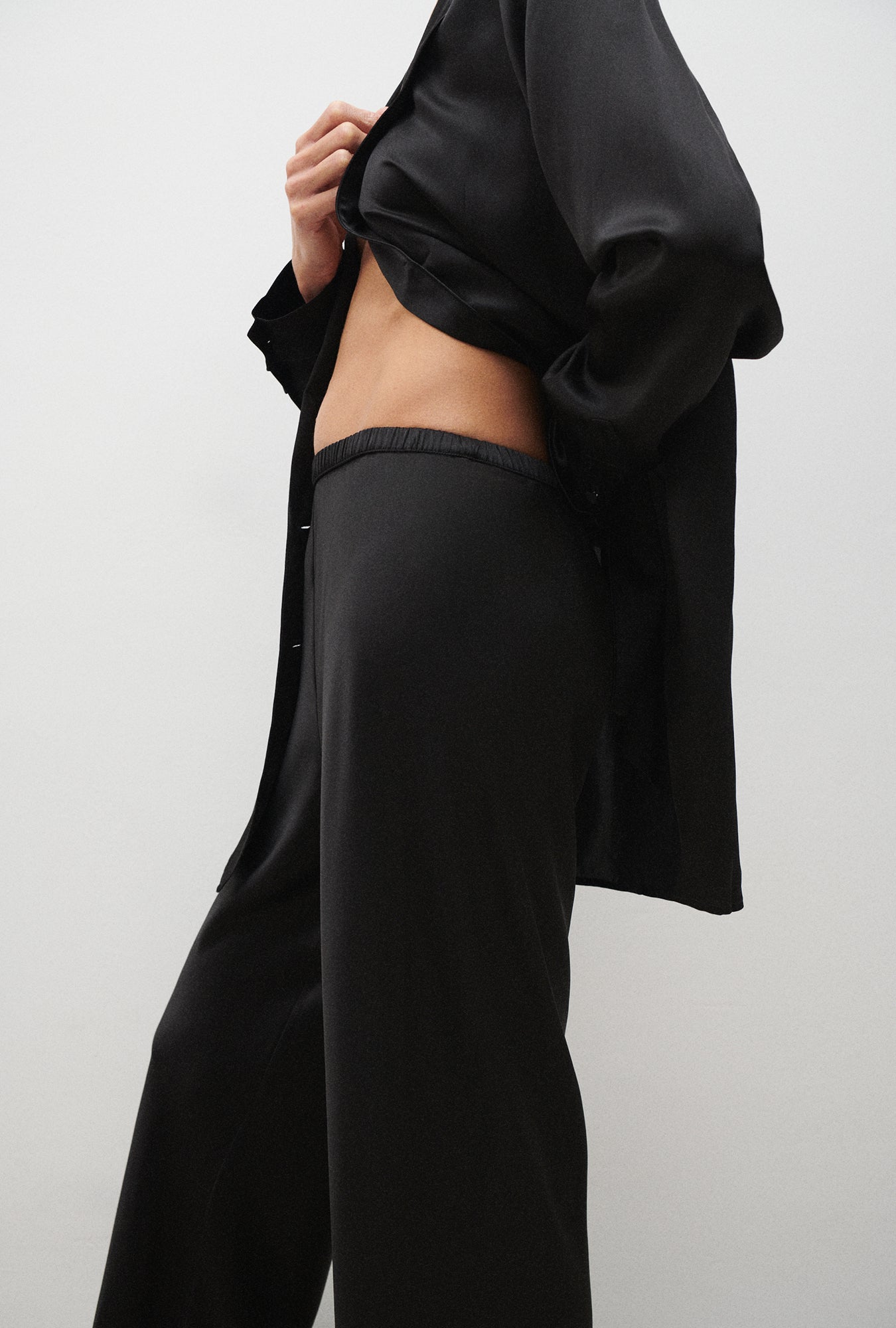 Bias Cut Pants Black