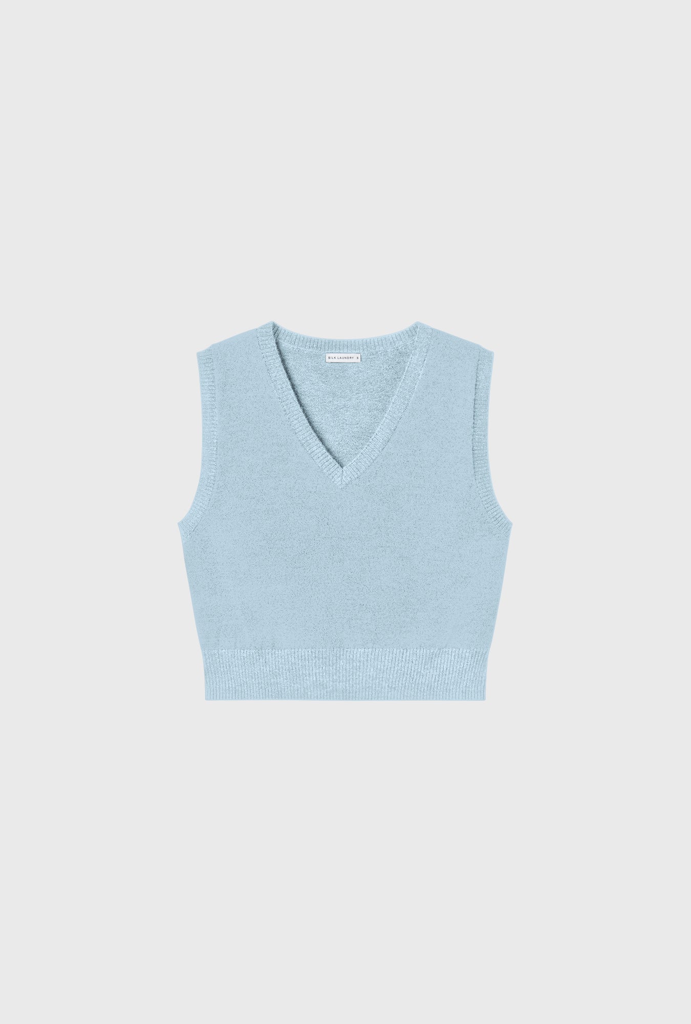 Wool V-Neck Sweater Vest Cornflower