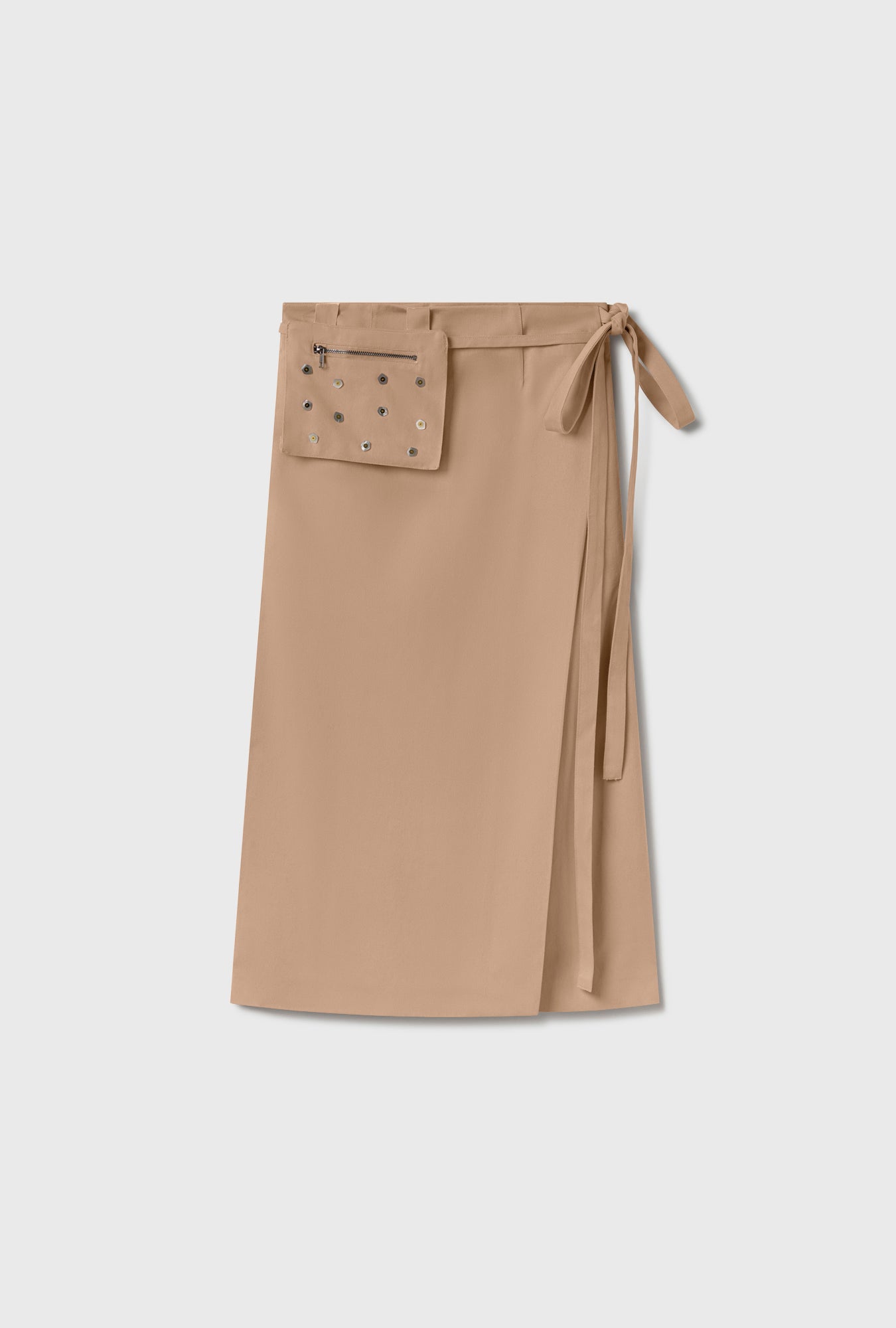 PEARL WRAP SKIRT COWRIE