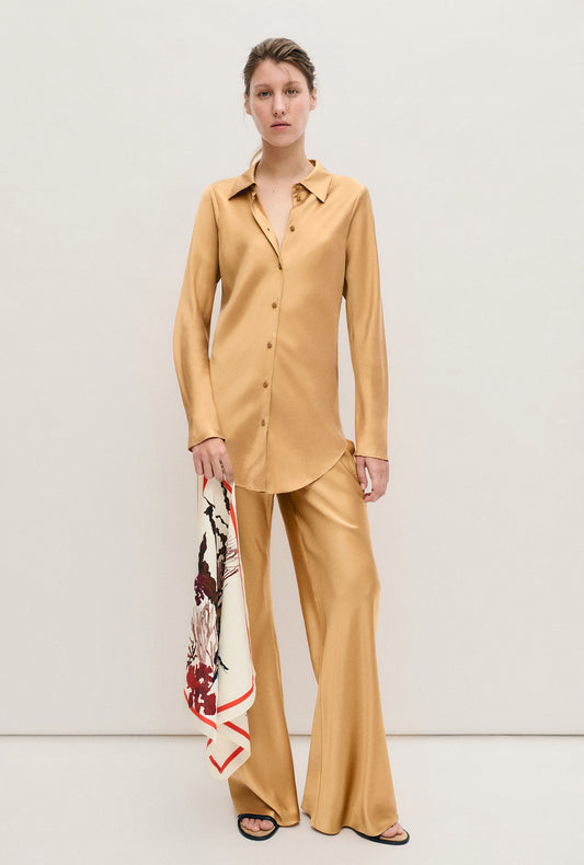 BIAS CUT SHIRT COWRIE