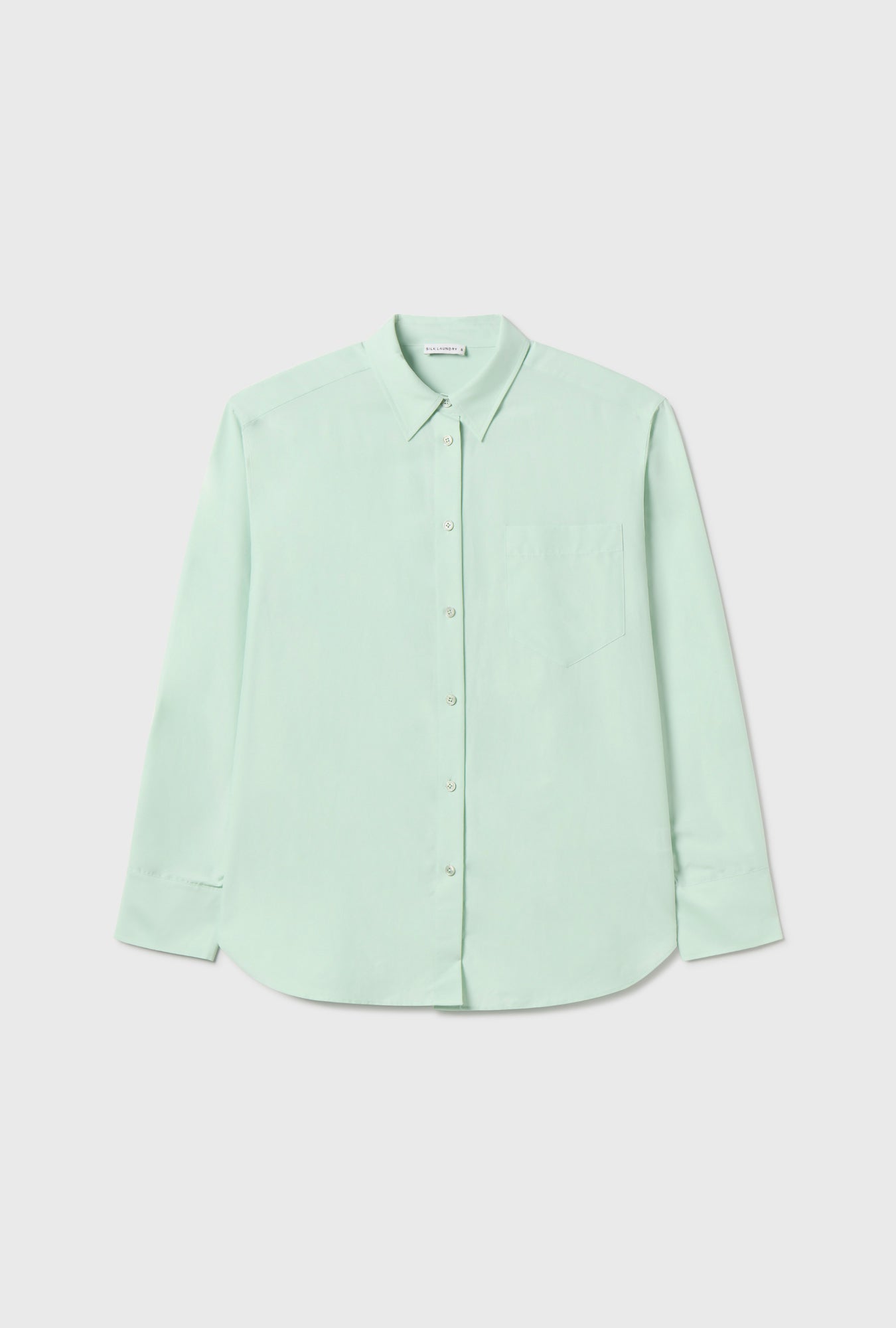 Cotton Silk Pleated Yoke Shirt Dew