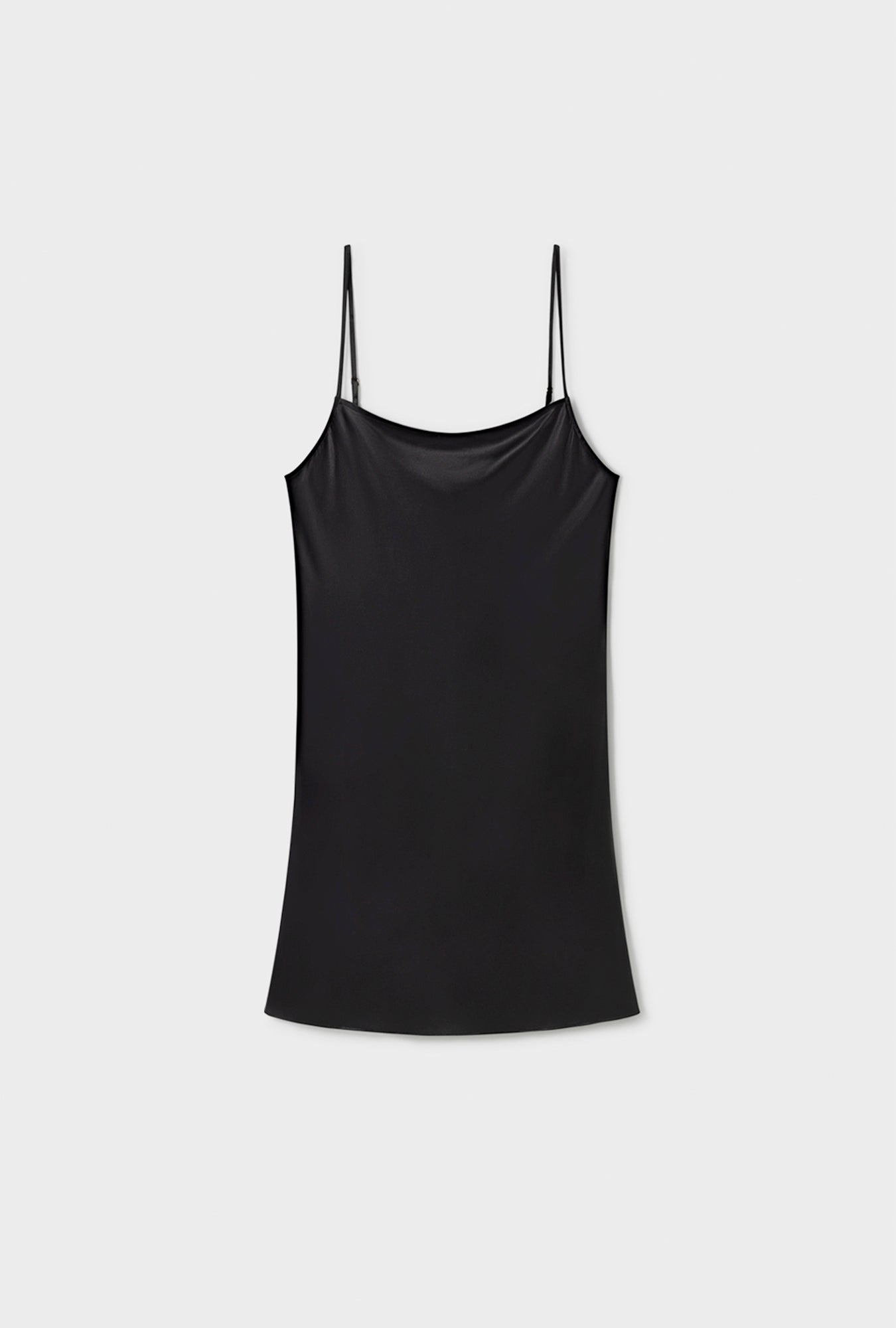 Straight Neck Dress Black