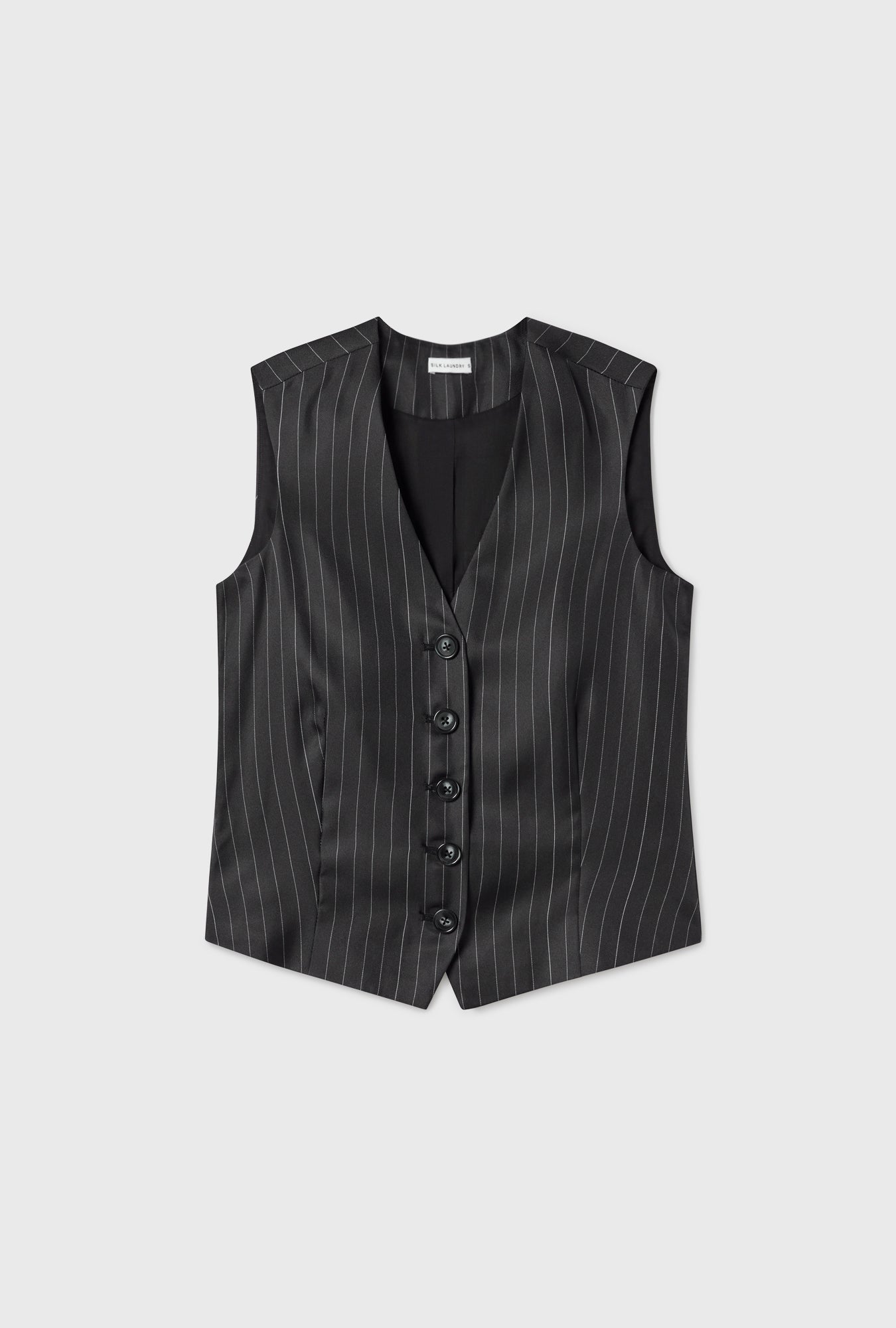 Twill Vest Pinstripe Black/White