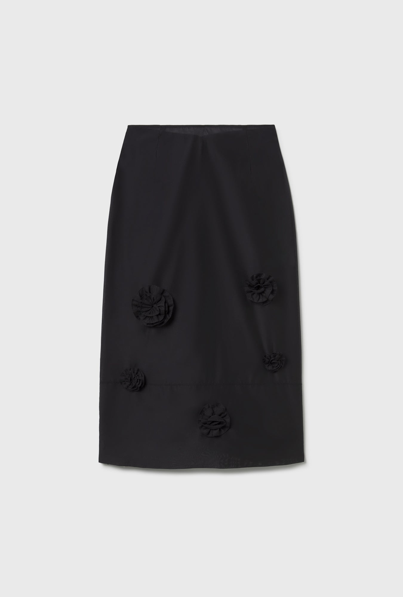 Cotton Silk Spectrum Skirt Black Flowers