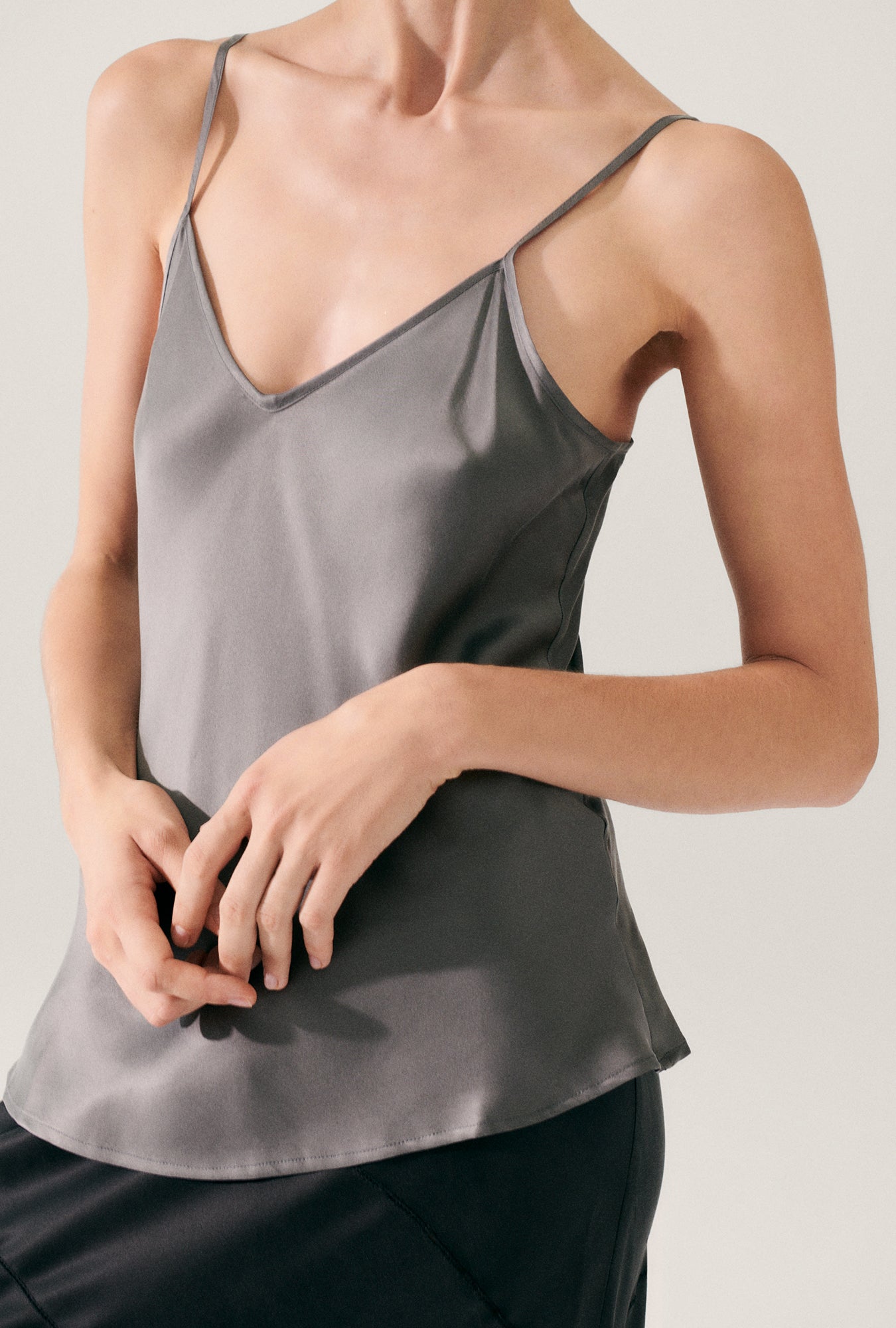 Bias Cut Cami Grey Pearl