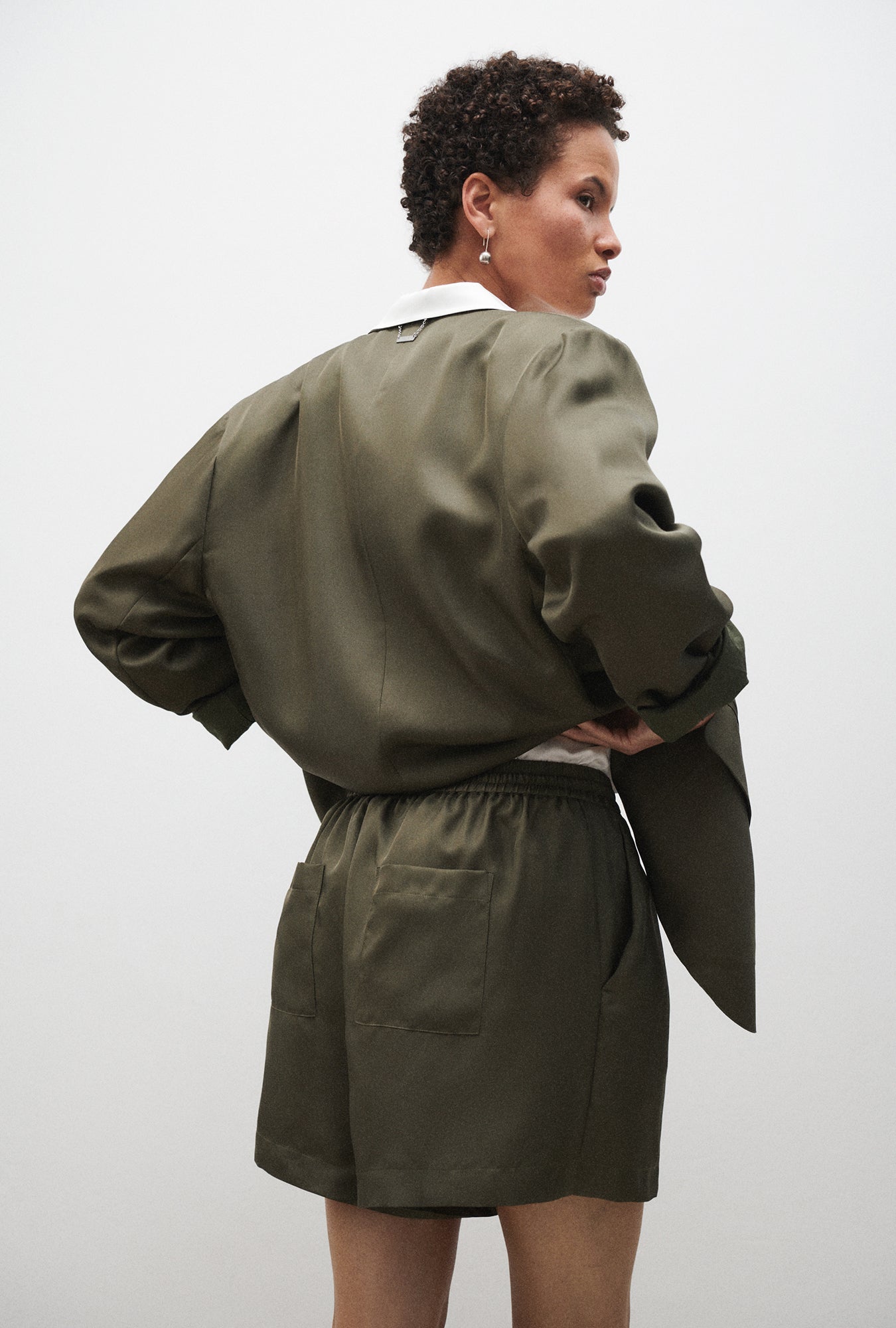 Twill Slouch Shorts Pine