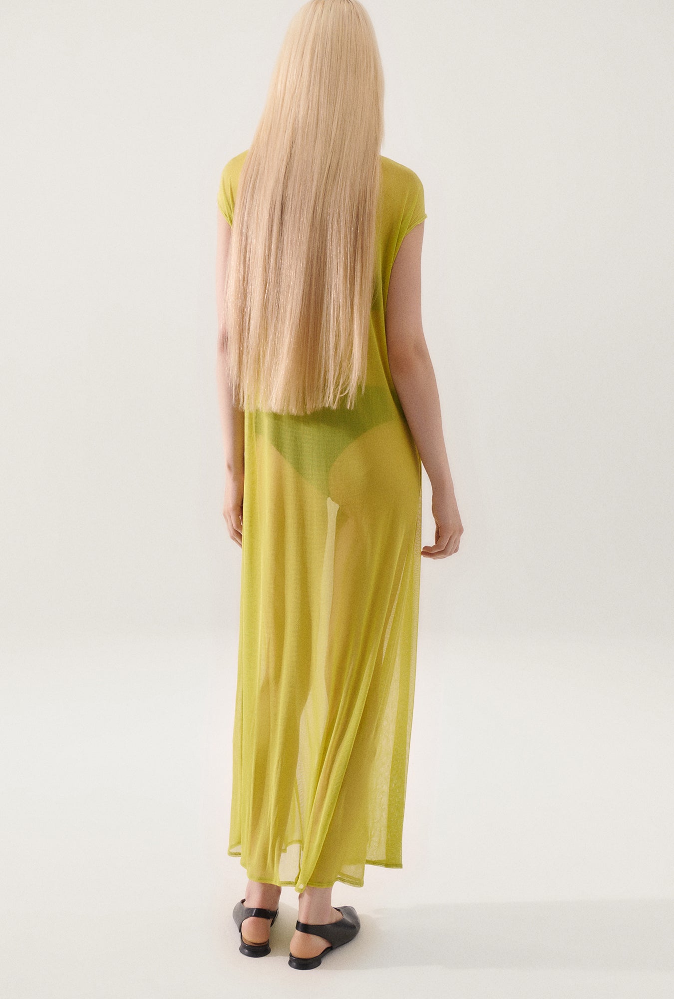 Silk Mesh Dress Absinthe