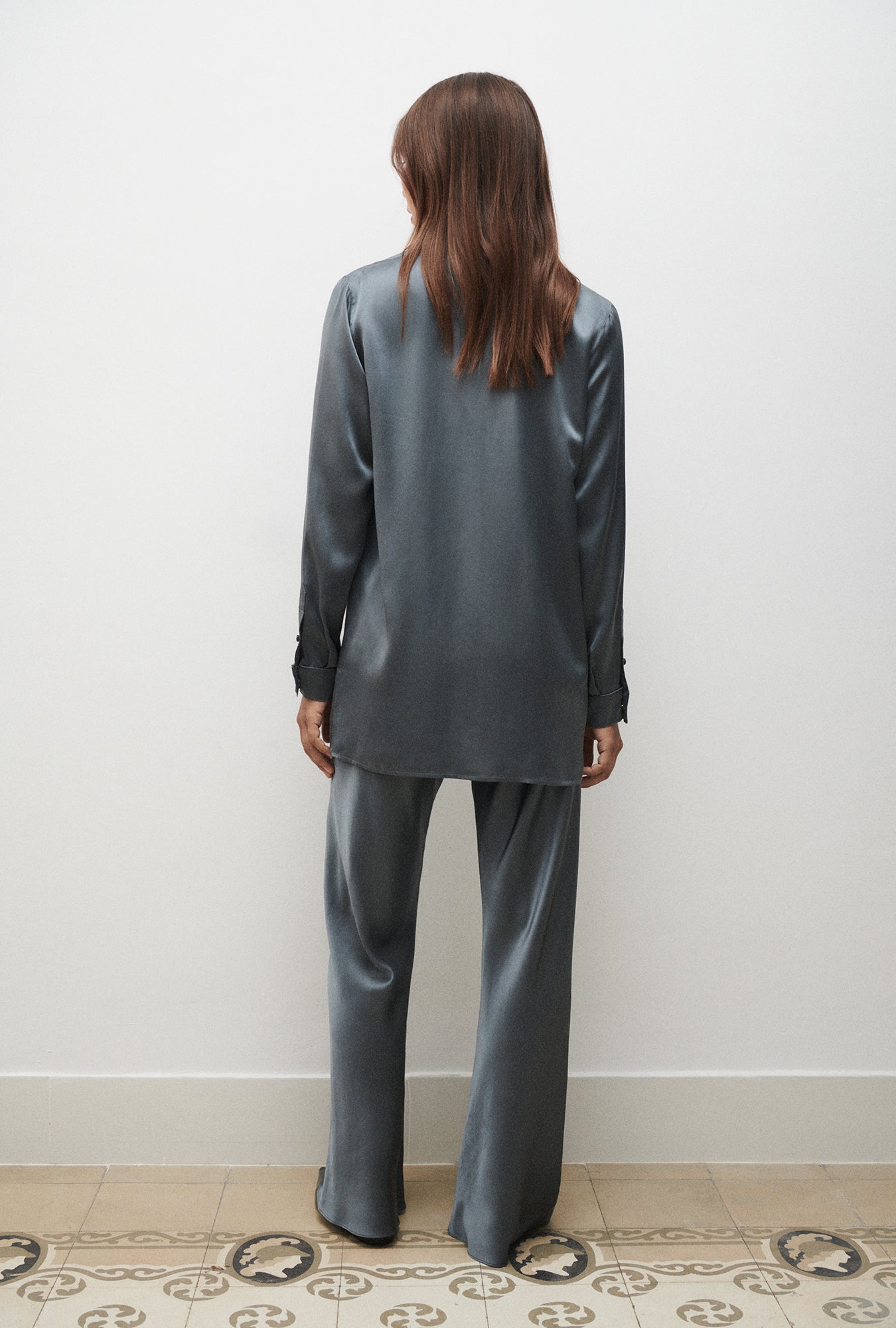 Bias Cut Pants Slate