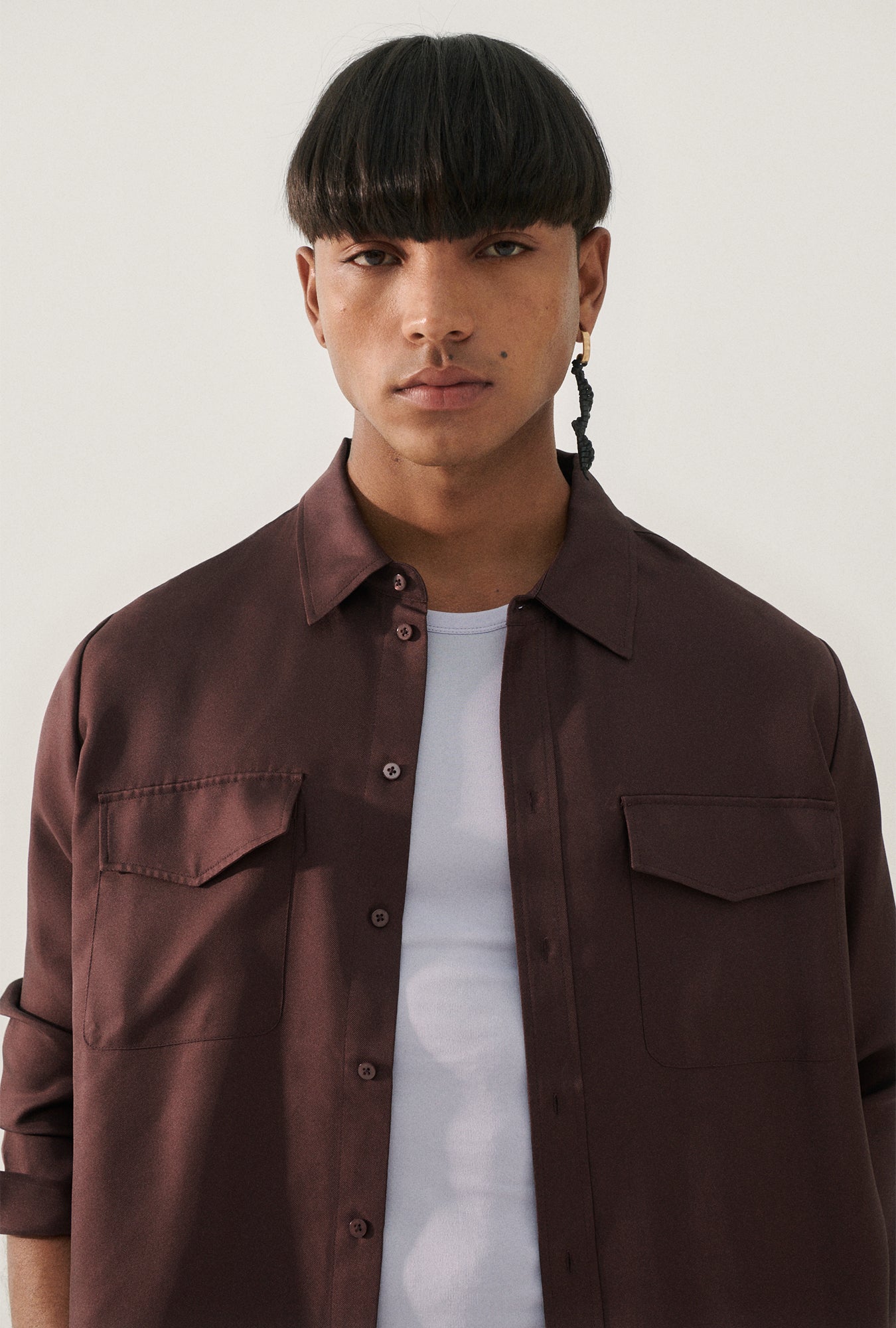 Twill Boyfriend Shirt Cacao