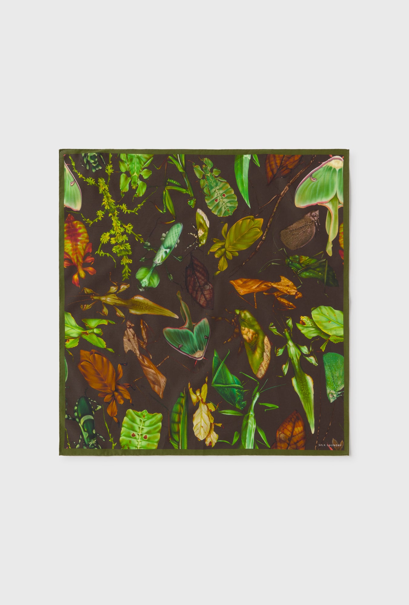 Cotton Silk Scarf Bug Camo