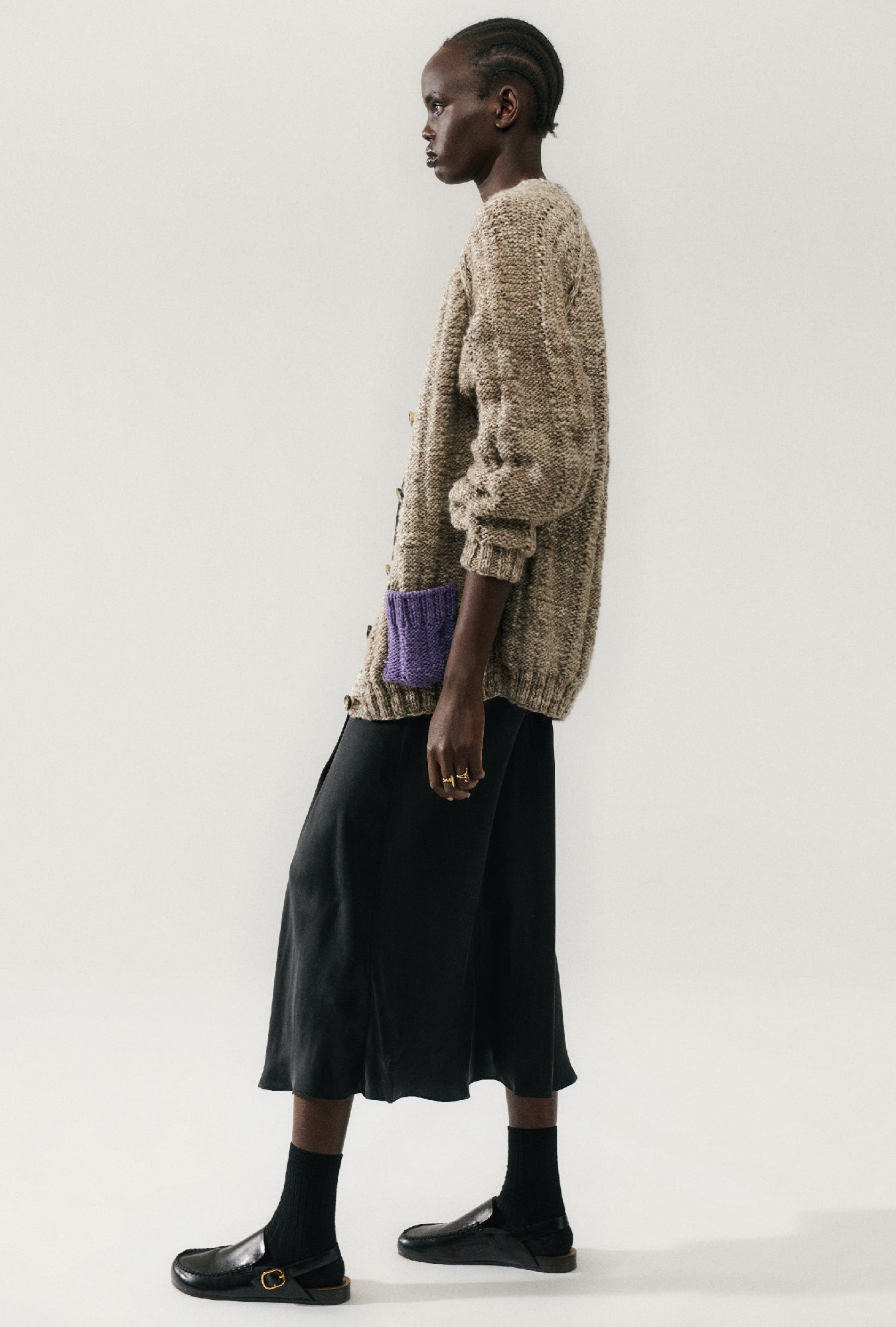 The Big G Cardigan Natural Brown