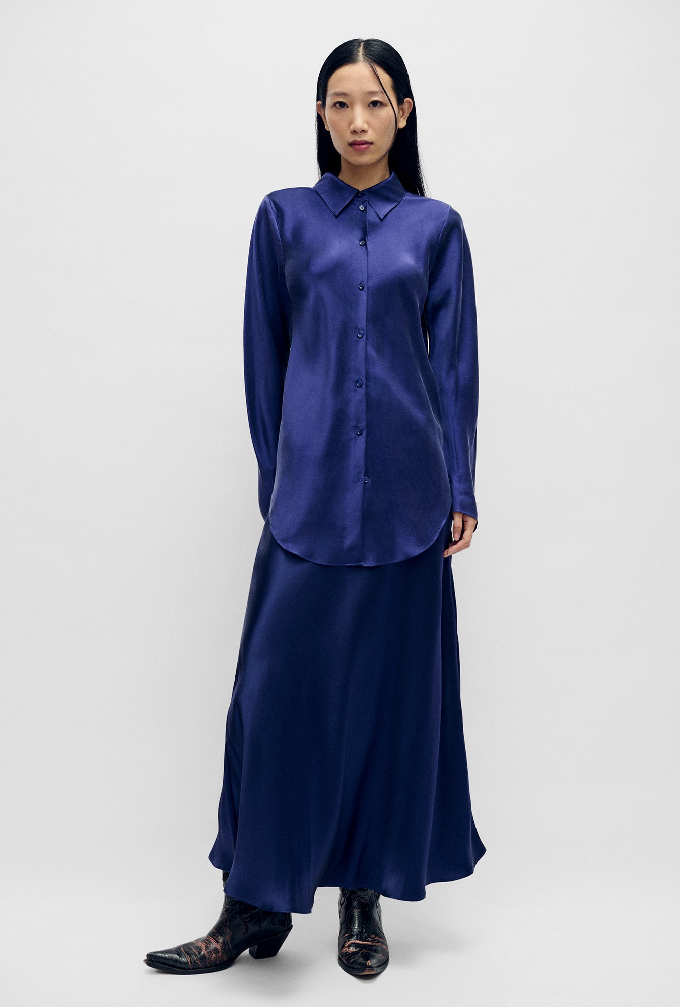 Long Bias Cut Skirt Purple Rain
