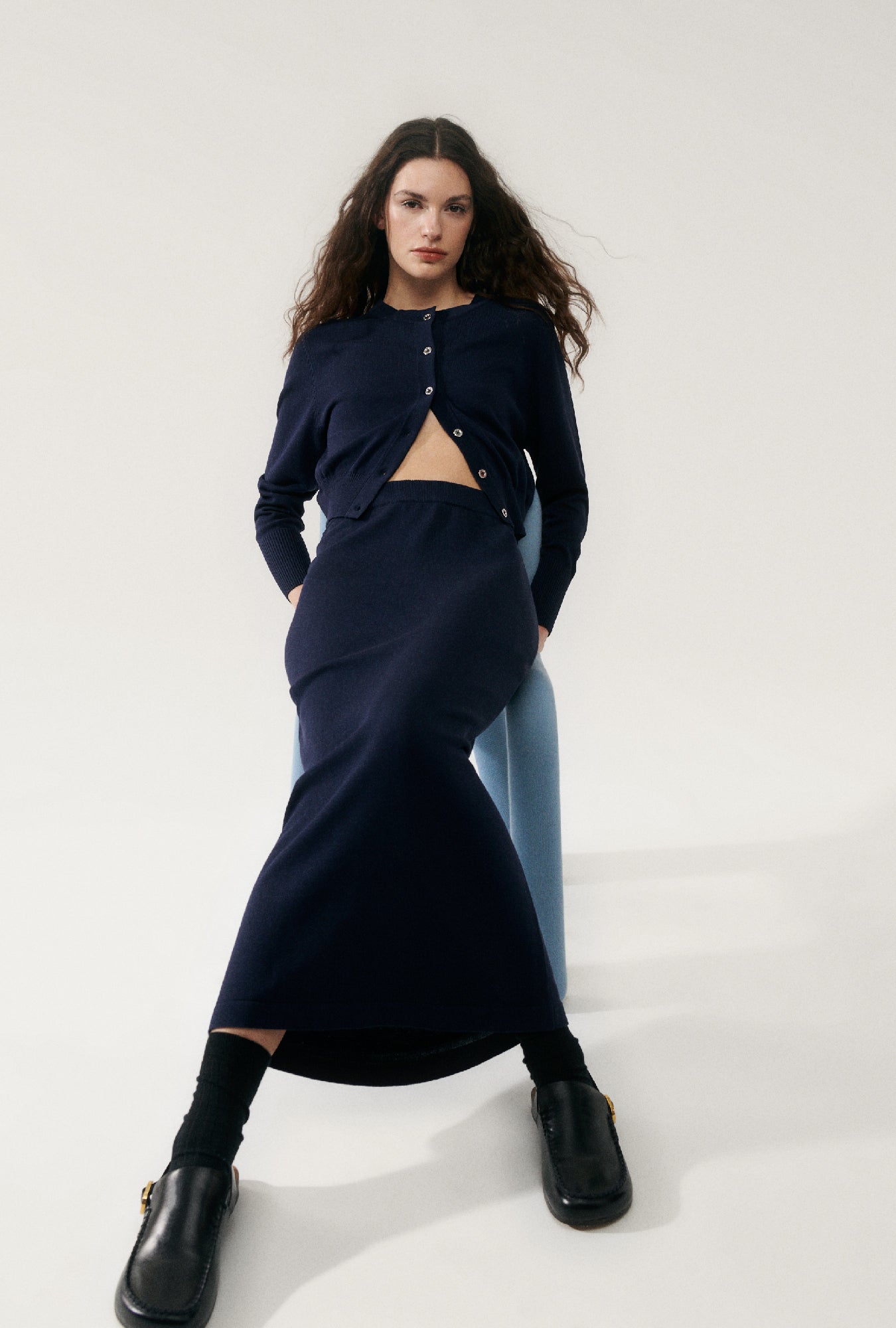 Knit Straight Skirt Midnight