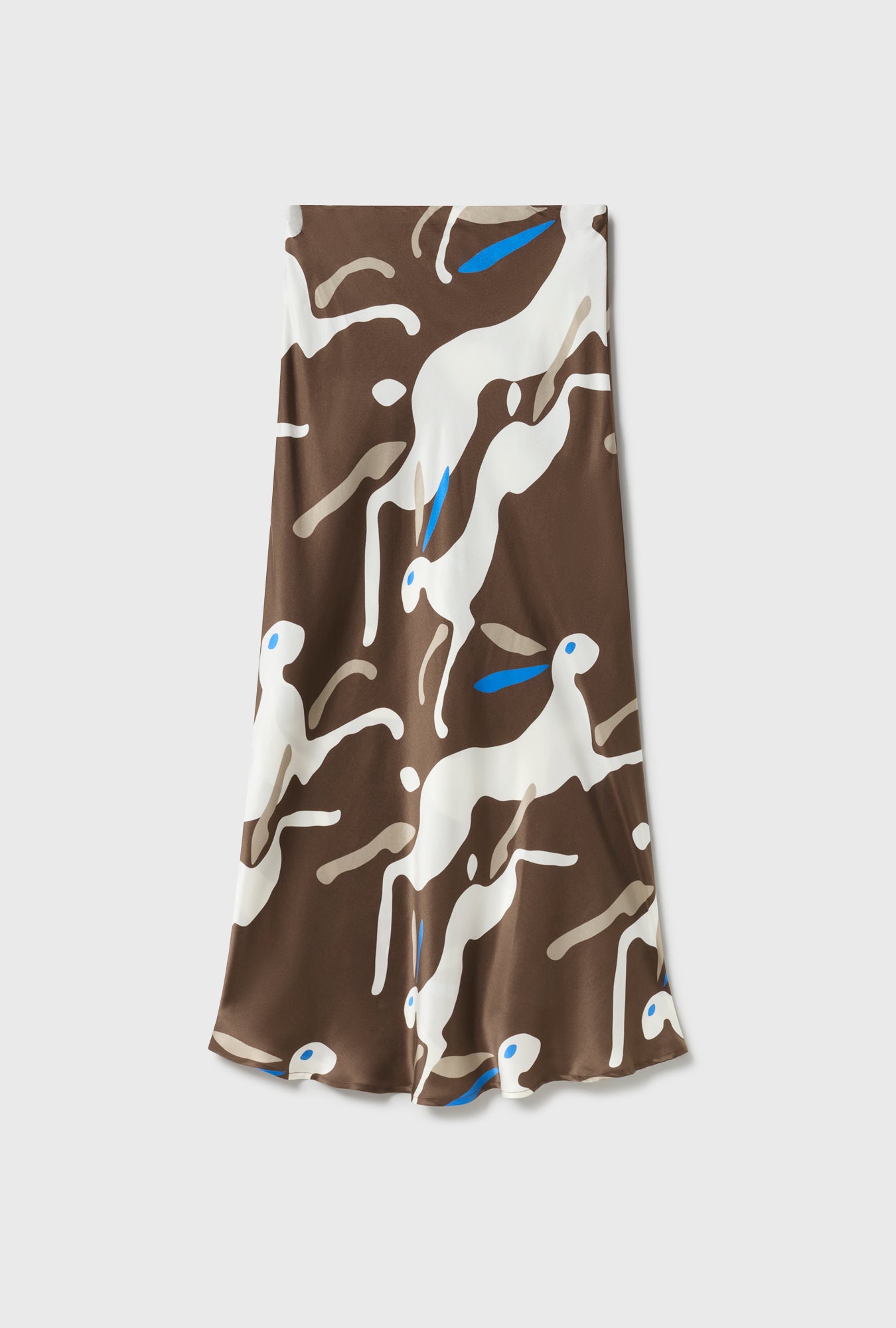 Long Bias Cut Skirt Rabbit Dark Earth