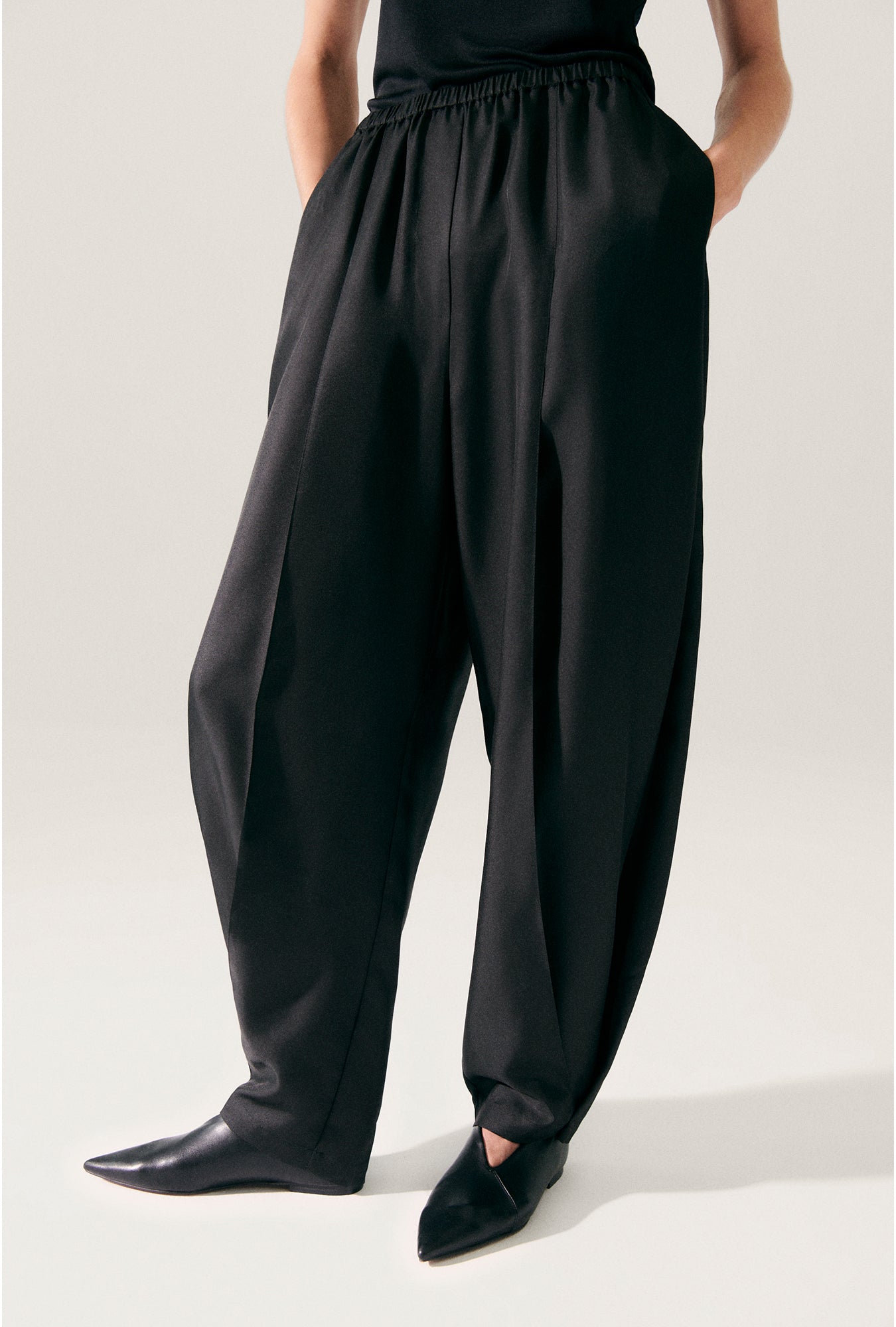 Twill Harem Pants Black
