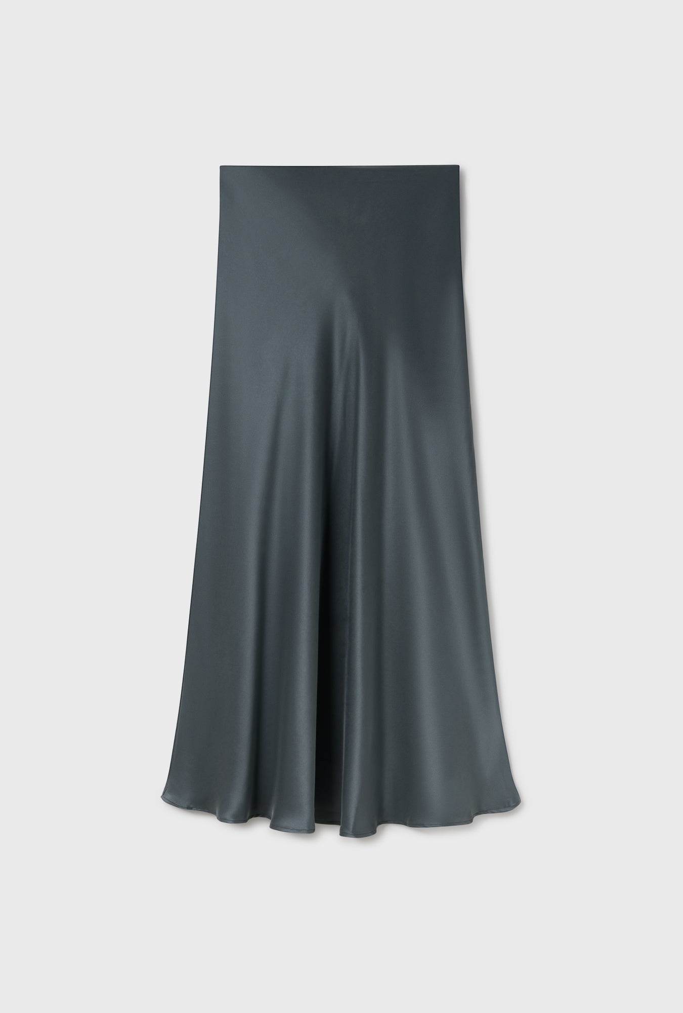 Long Bias Cut Skirt Slate