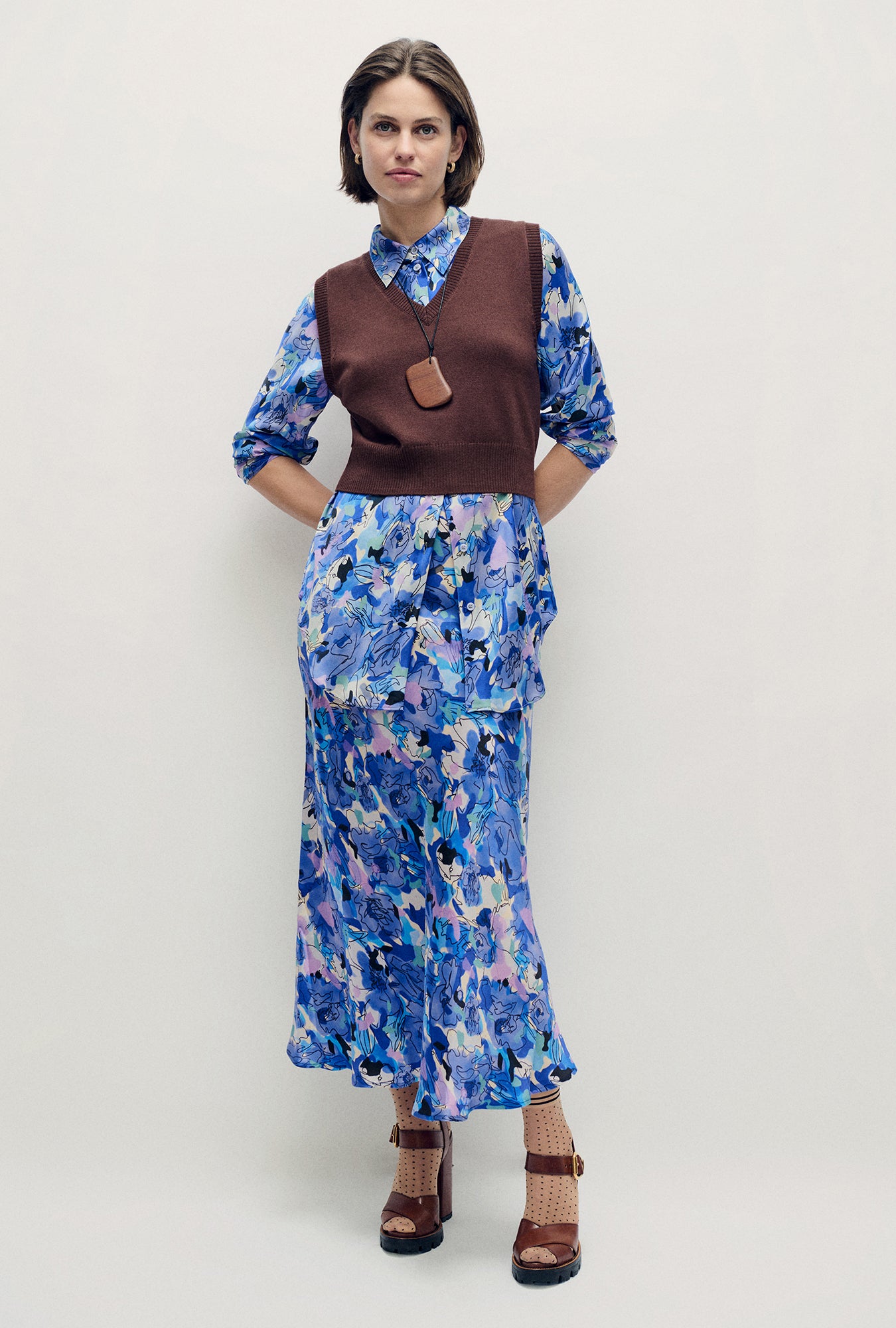 WOOL V-NECK SWEATER VEST ROOT