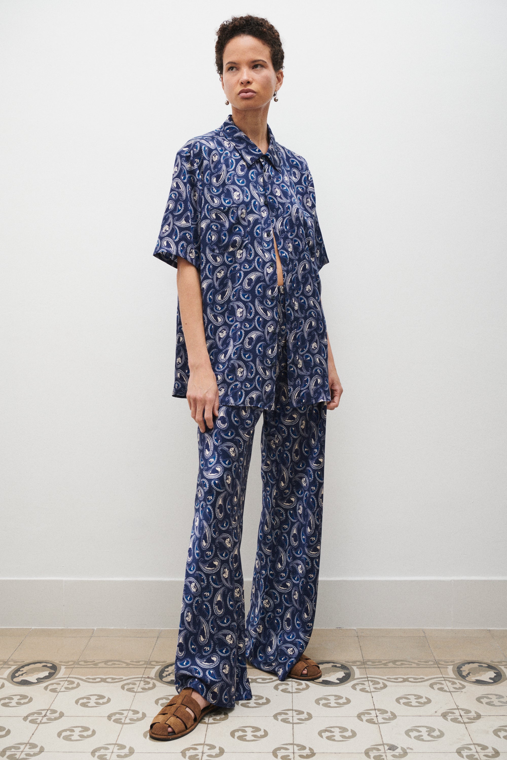 Bias Cut Pants Hounds Paisley