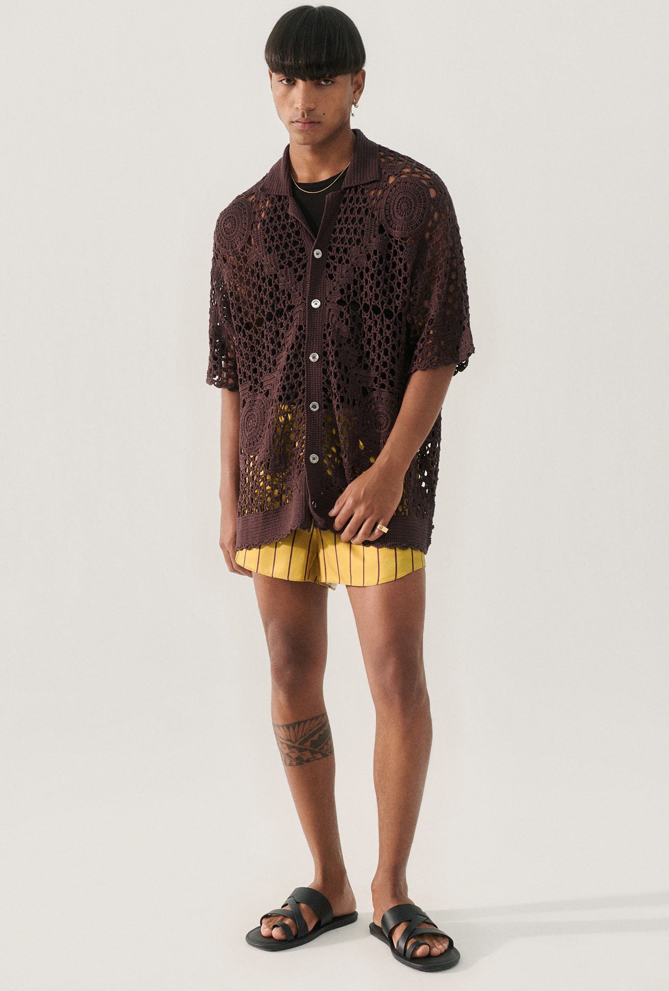 Crochet Grandpa Shirt Cacao