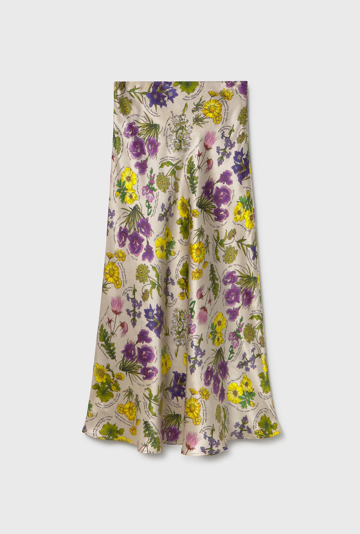Long Bias Cut Skirt Endangered Flowers