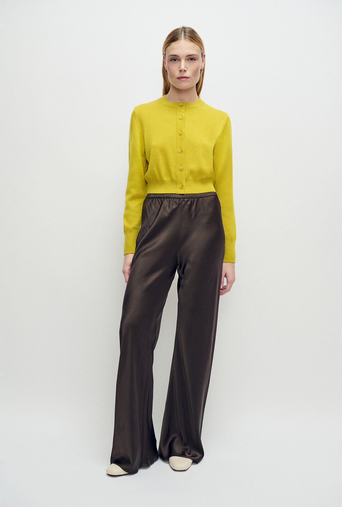 Cropped Cardigan Mustard Yellow
