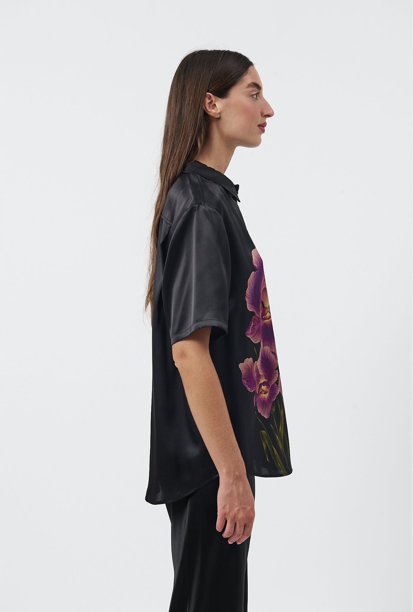 Short Sleeve Boyfriend Shirt Iris
