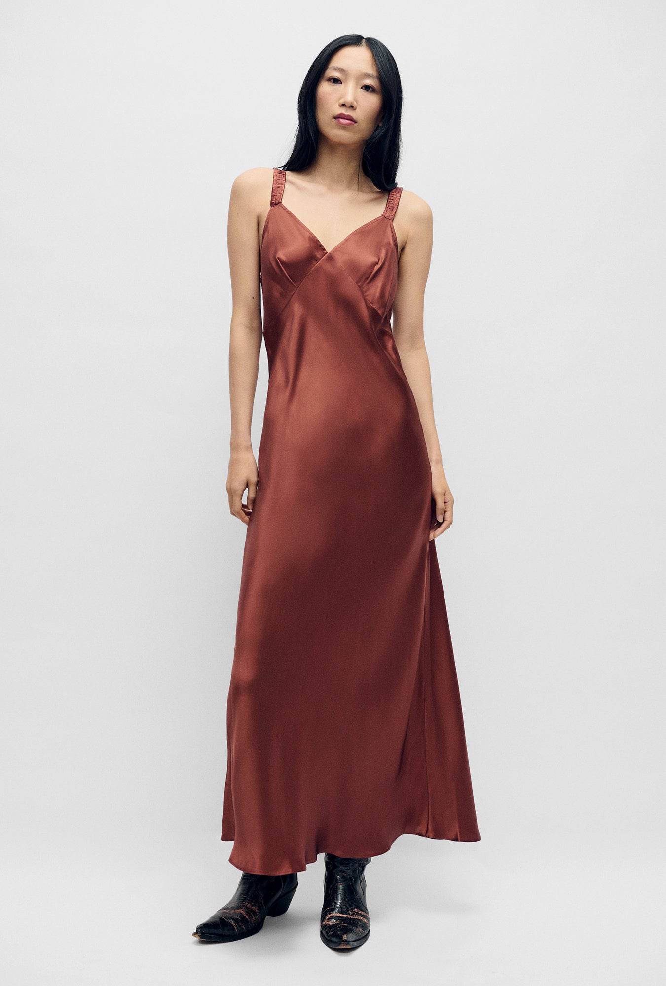 Deco Ruched Dress Canyon