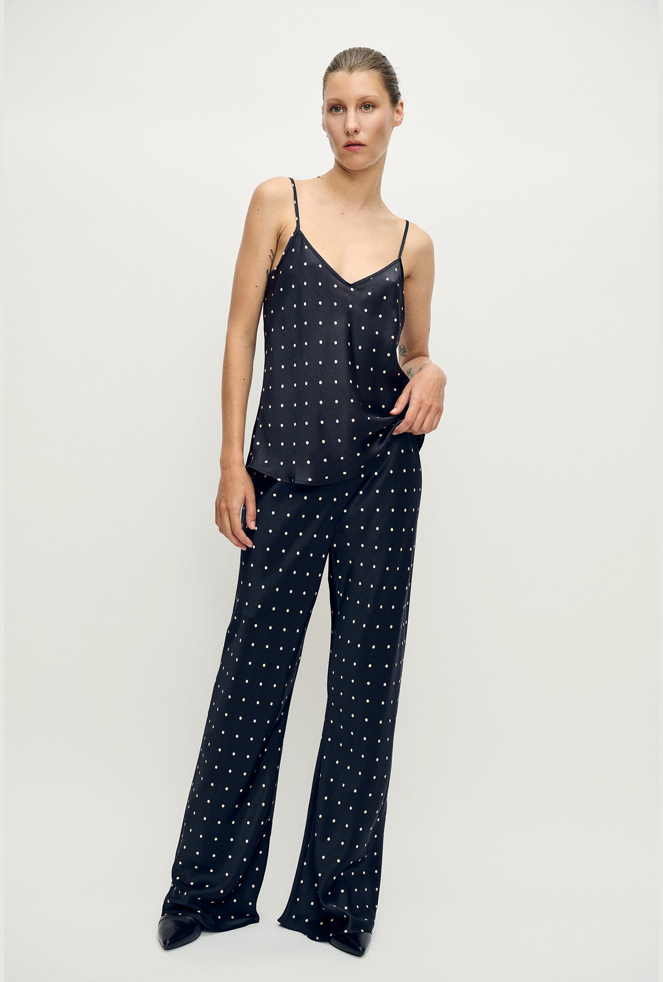 Bias Cut Pants Small Polka Dot