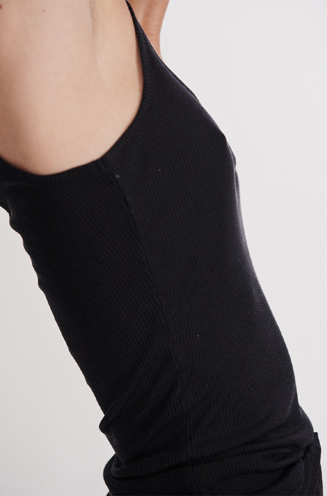 Ribbed Cami Black