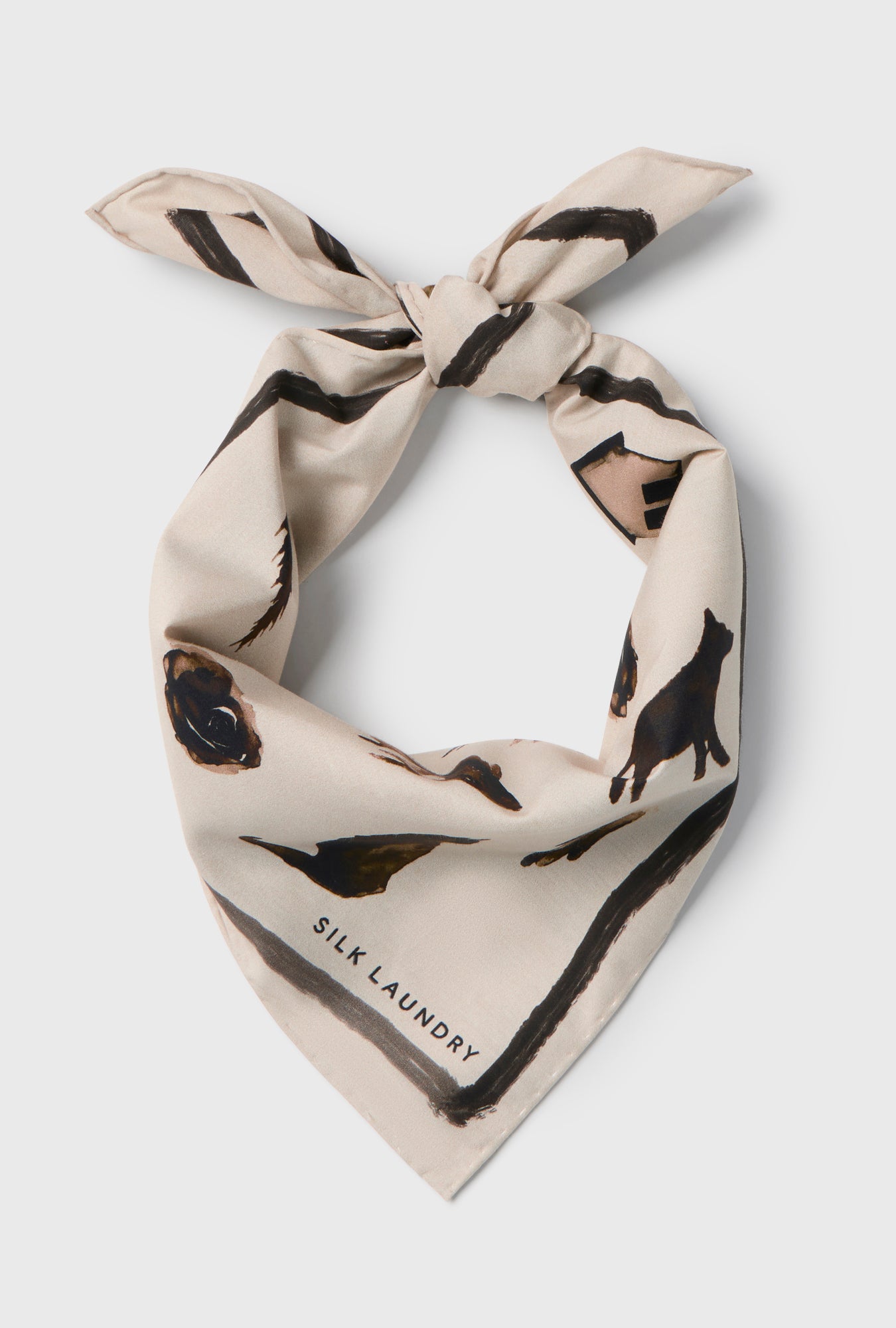 COTTON SILK SCARF MIRACLES HAZELNUT