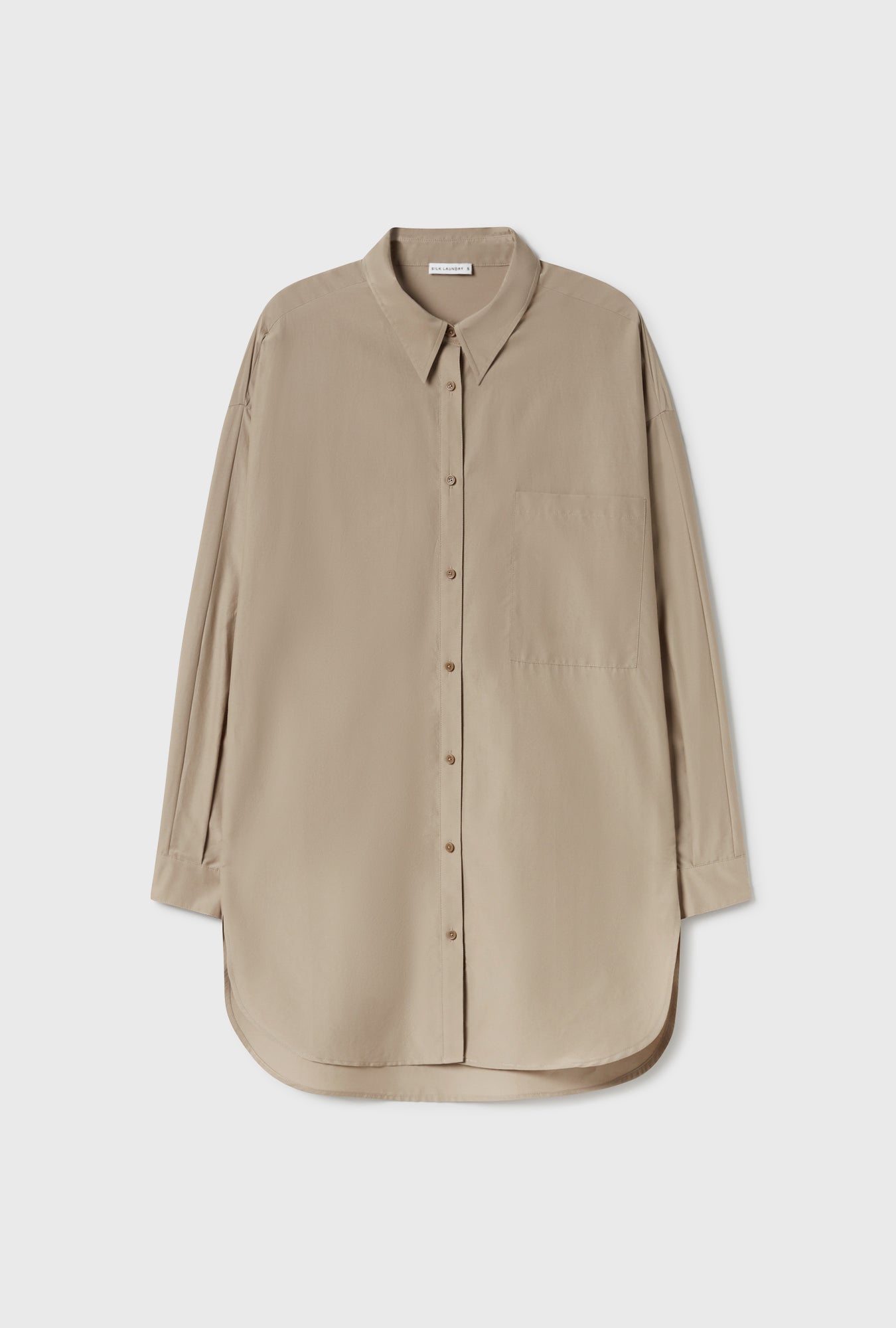 Cotton Silk Round Shirt Graphite