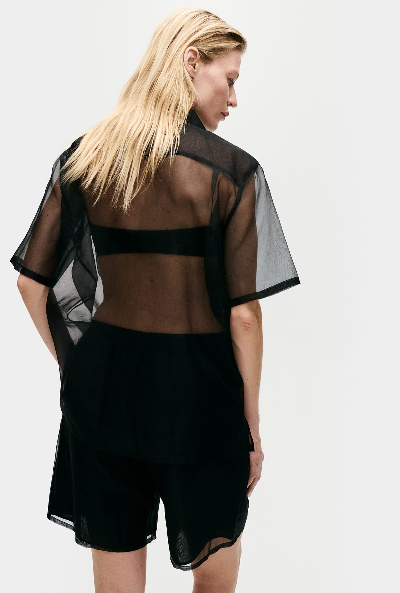 Organza Camp Shirt Black