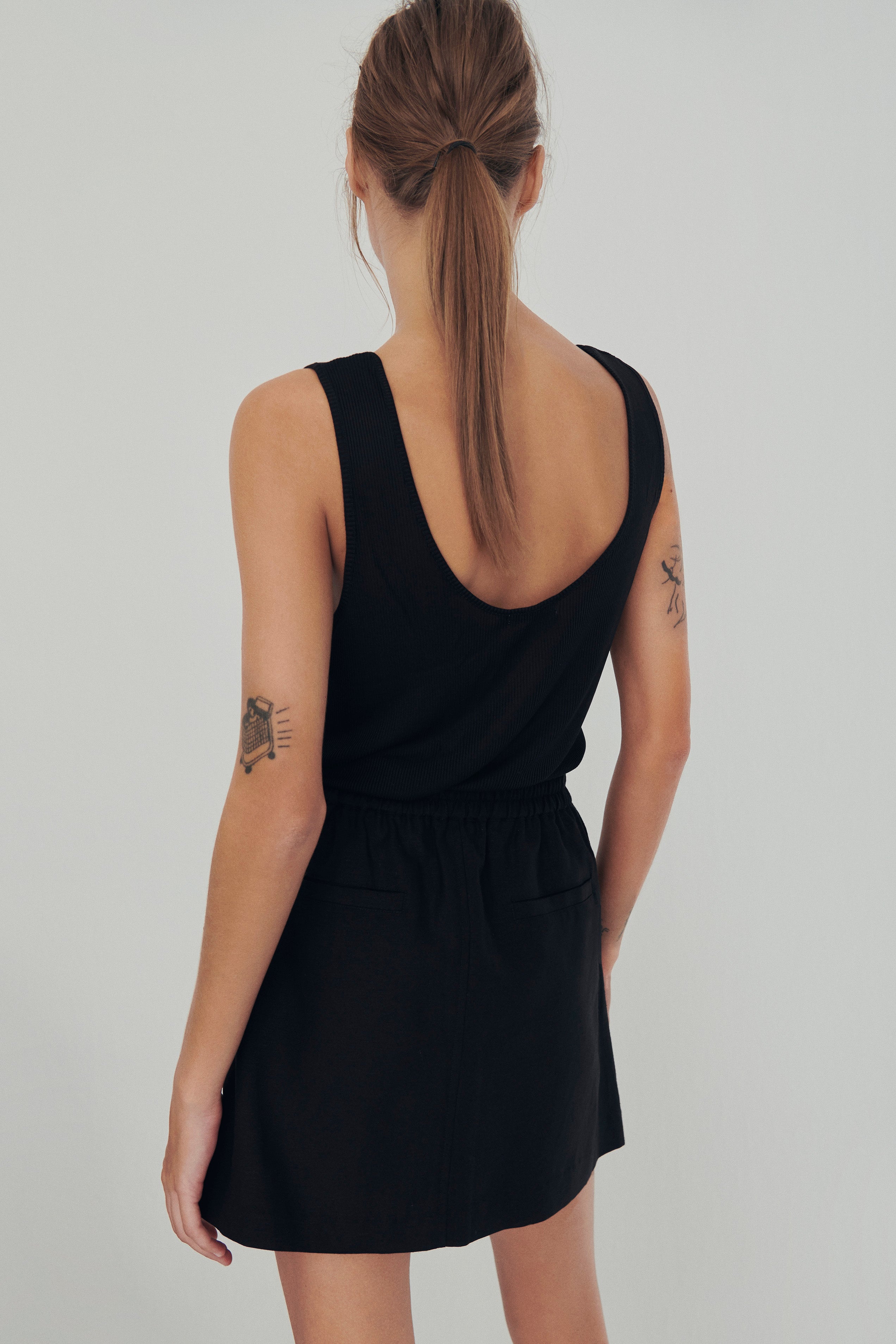 Yak Blend A-Line Mini Skirt Black