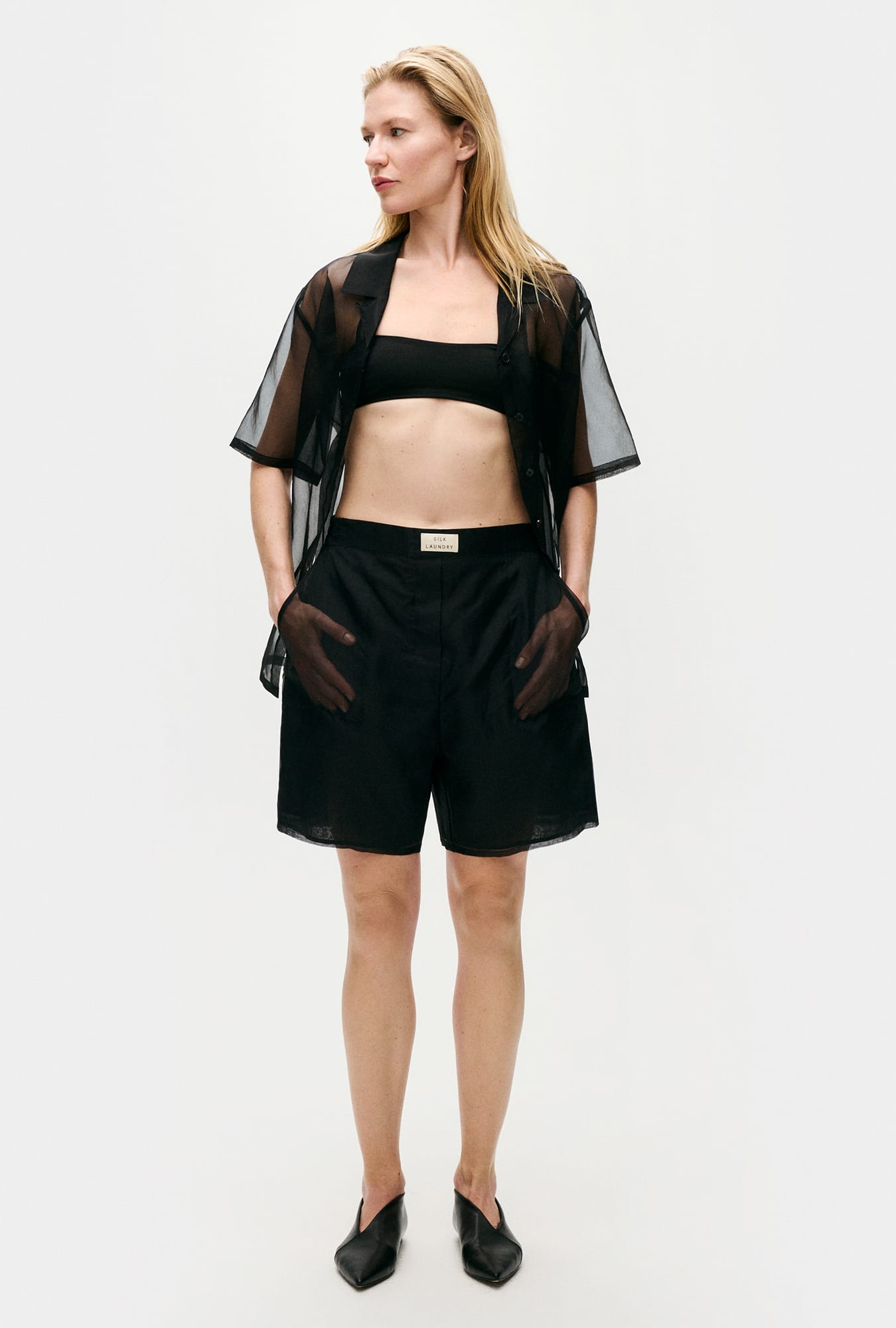 Organza Boxer Shorts Black
