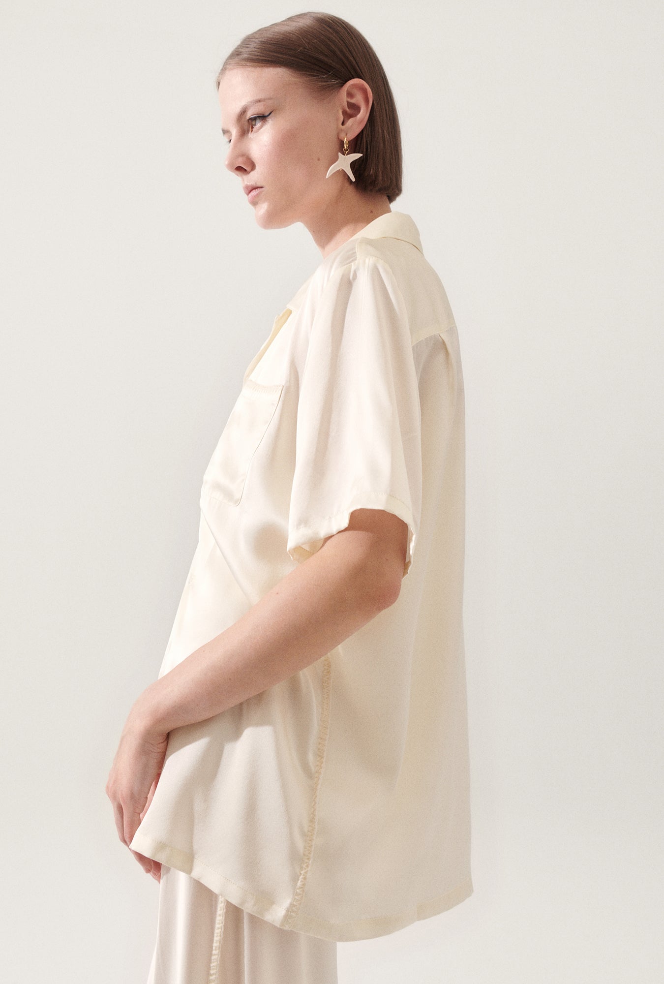 Camp Shirt Blanket Stitch Off-White