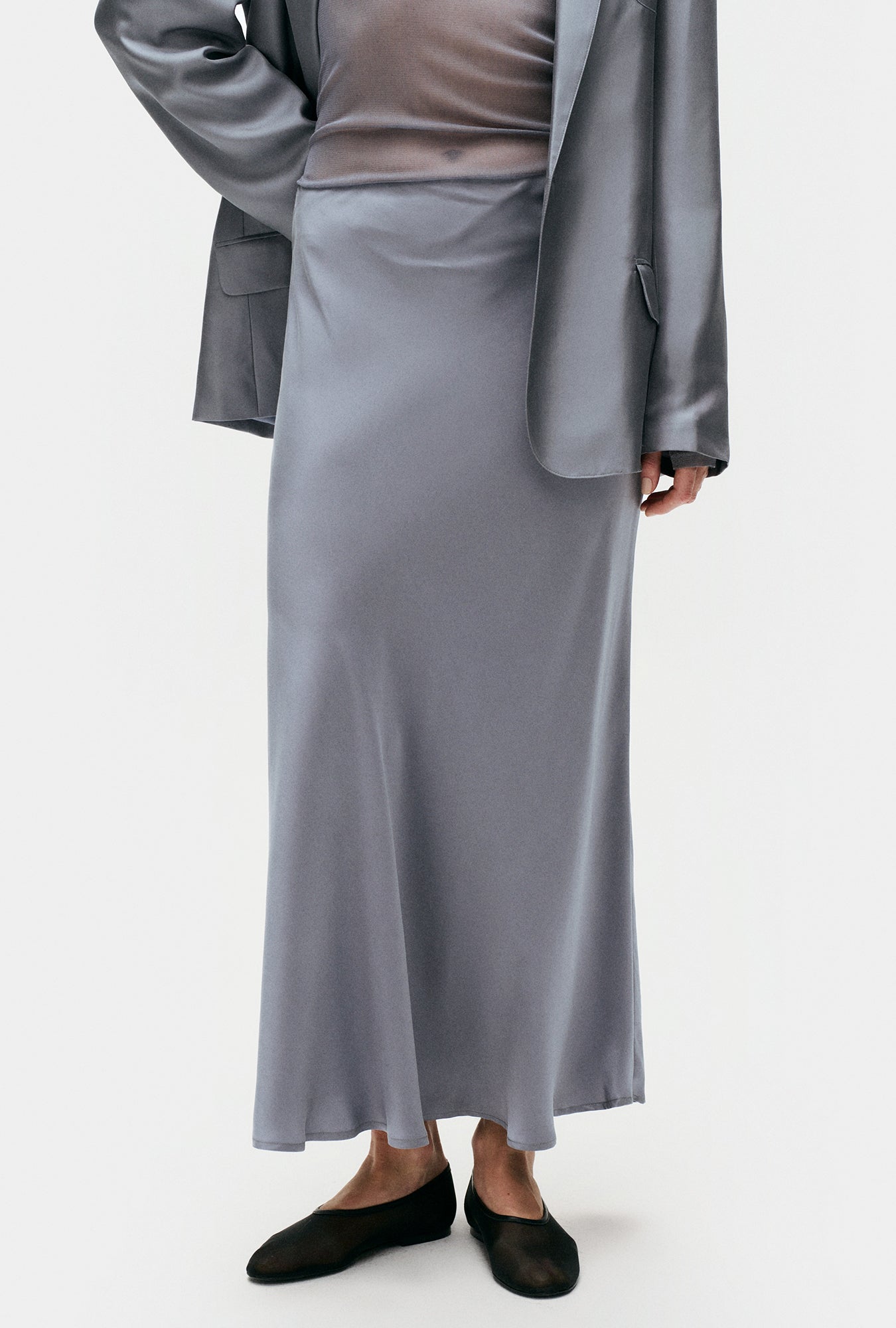 Long Bias Cut Skirt Storm