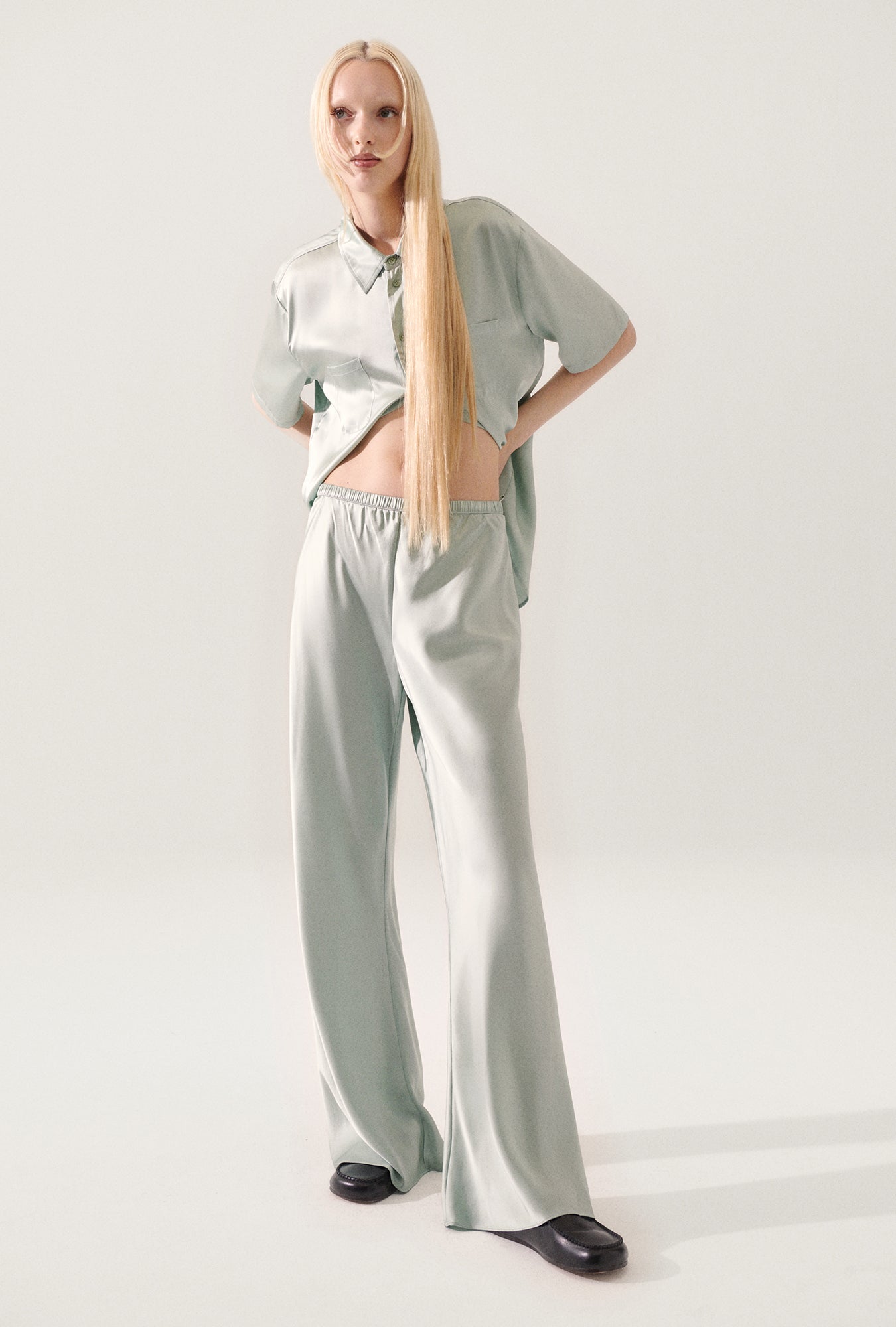 Bias Cut Pants Alabaster