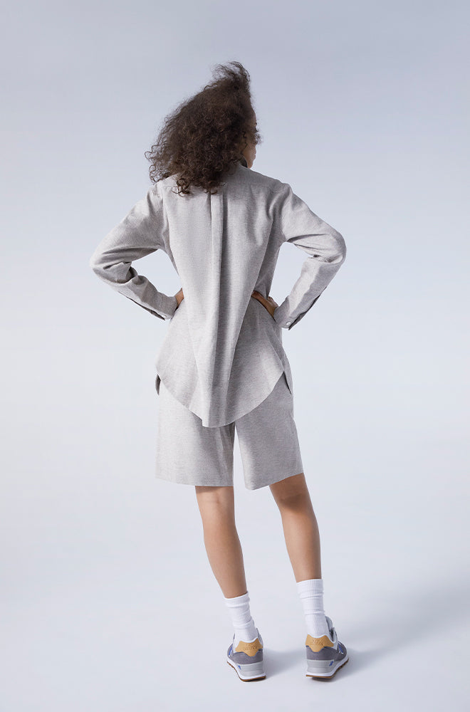 Yak Blend Overshirt Grey Marle