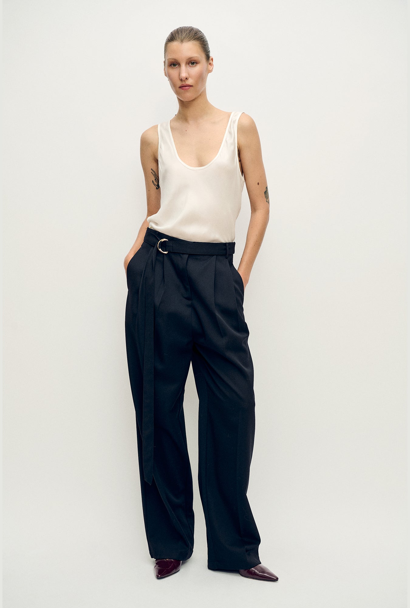 Scoop Neck Tank White