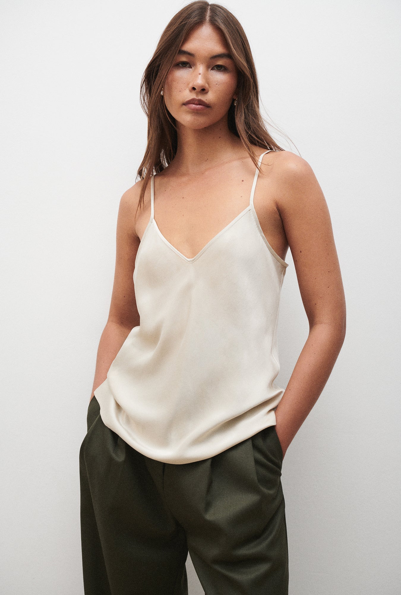 Bias Cut Cami Hazelnut